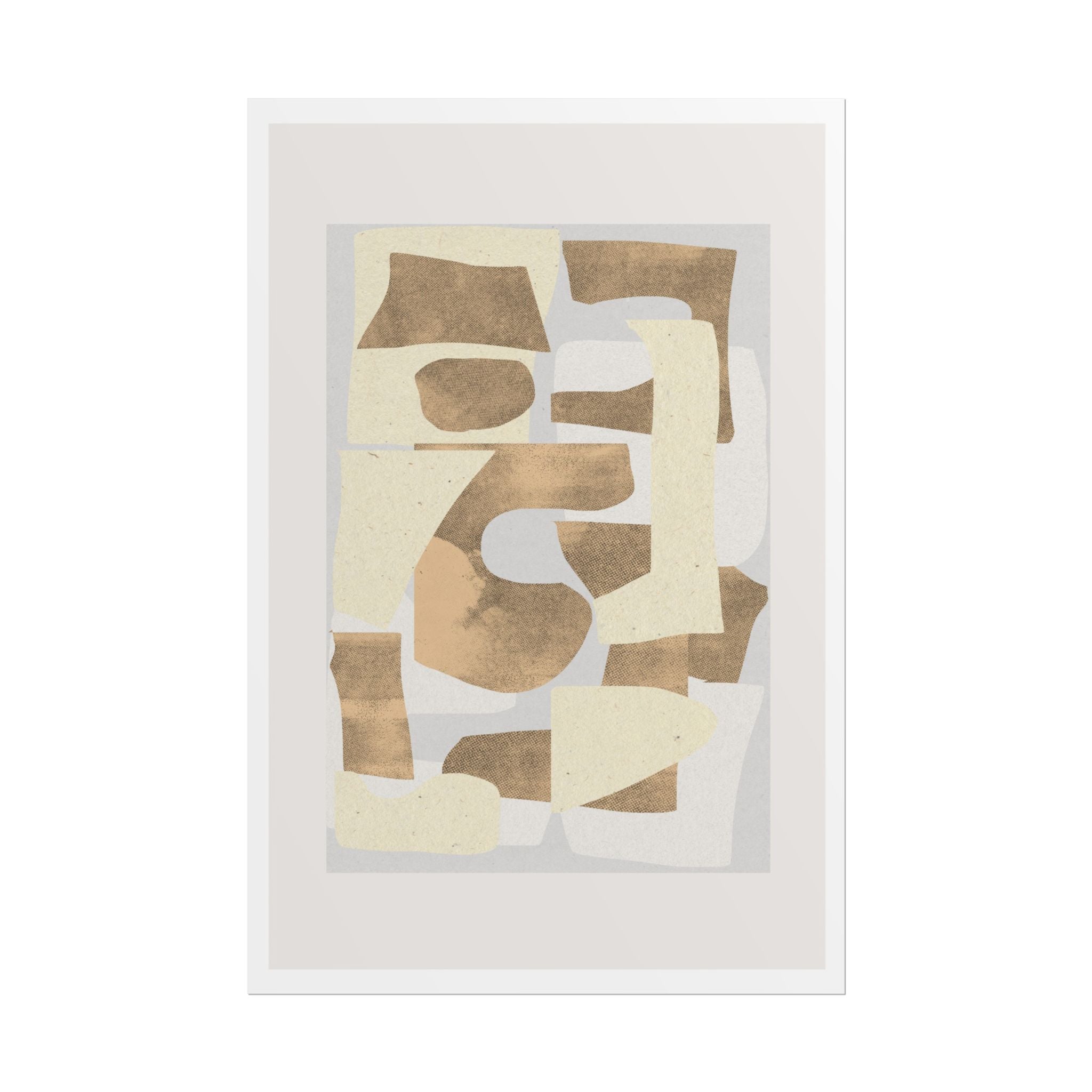 Sandstone Echo Collage Forms - Poster