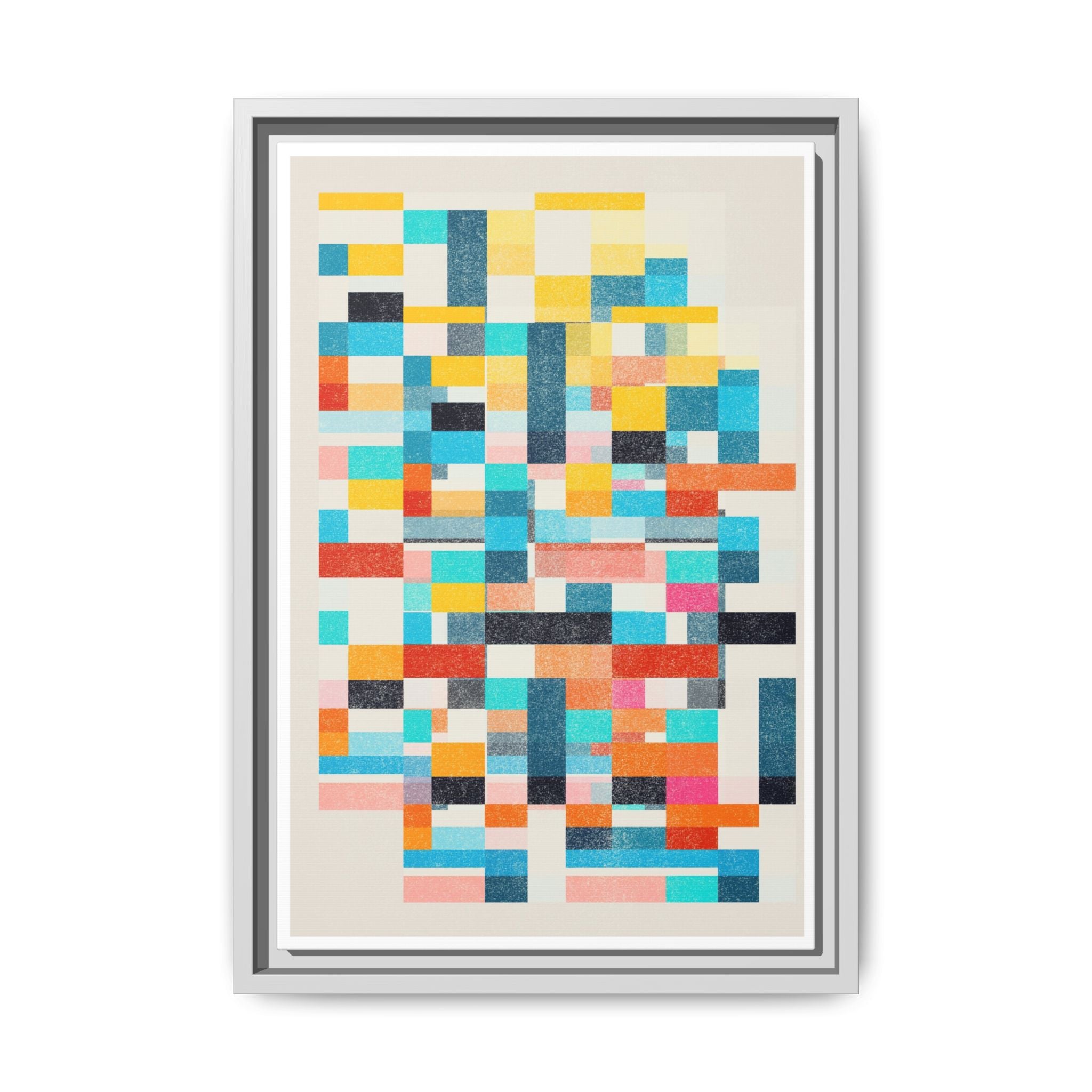 Chromatic Grid Reverie - Framed