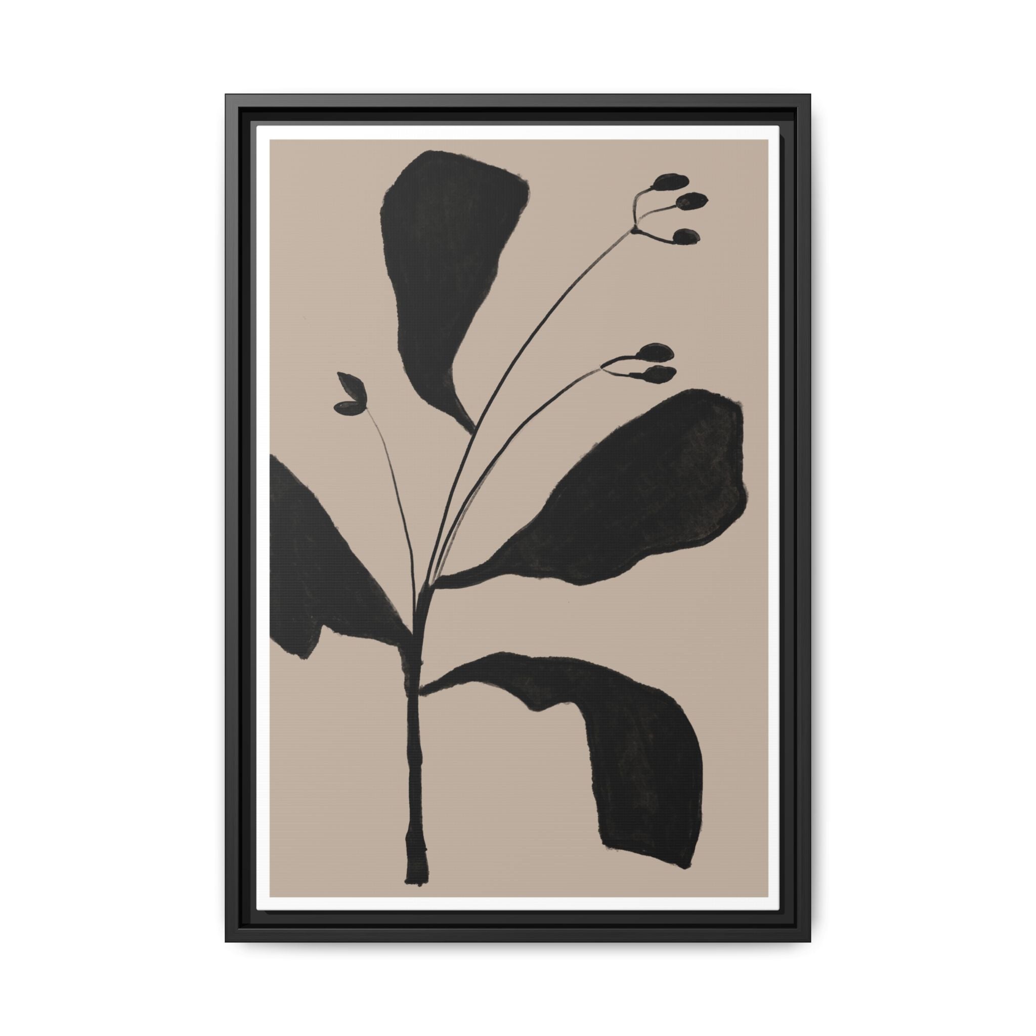 Noir Botanical Silence - Framed