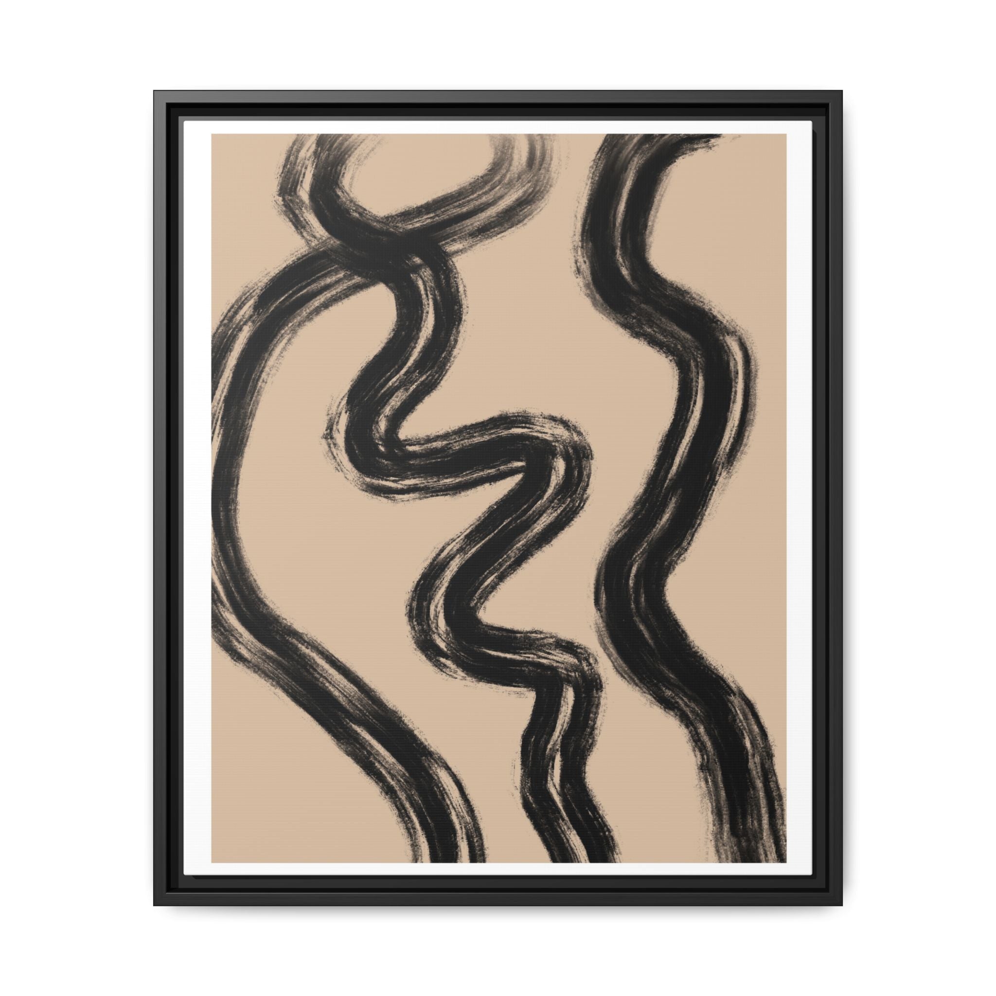 Midnight Current Lines - Framed