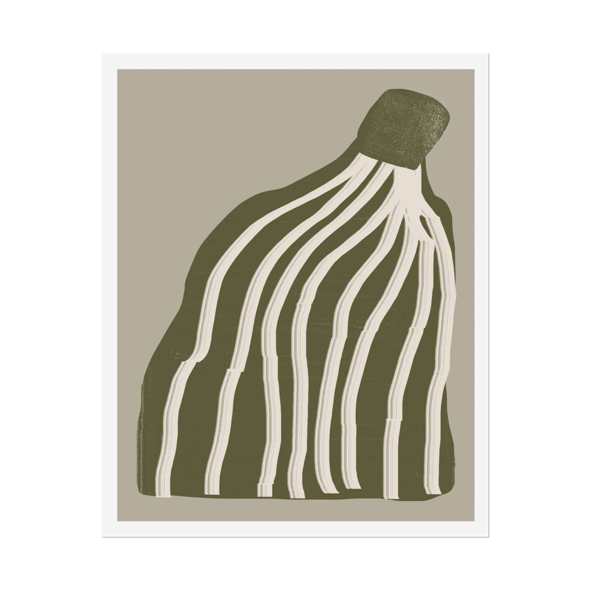 Olive Cascade Curves - Poster