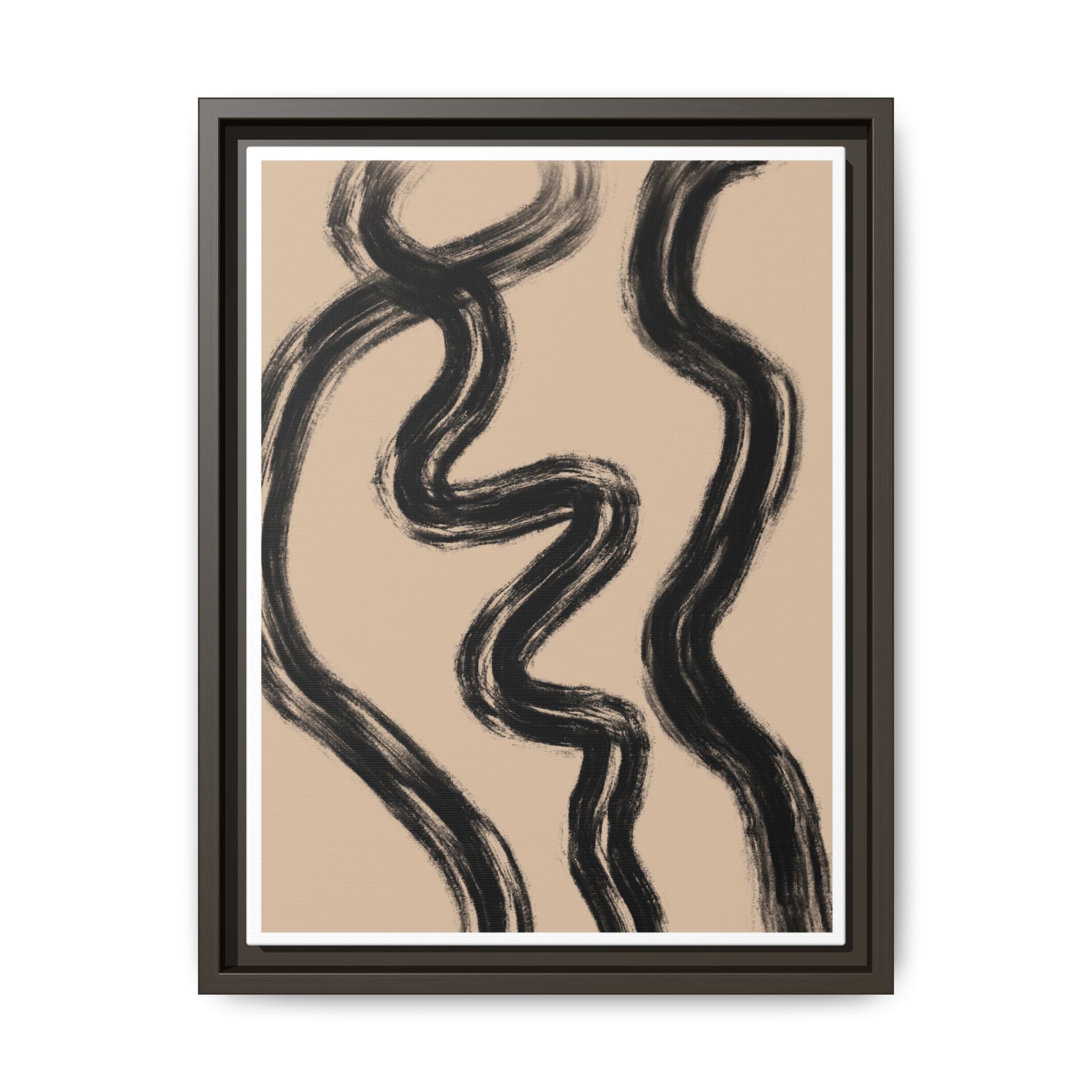 Midnight Current Lines - Framed