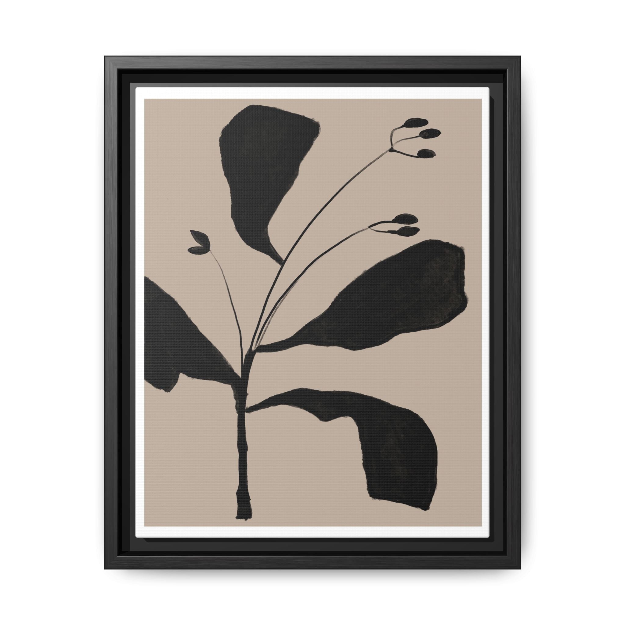 Noir Botanical Silence - Framed