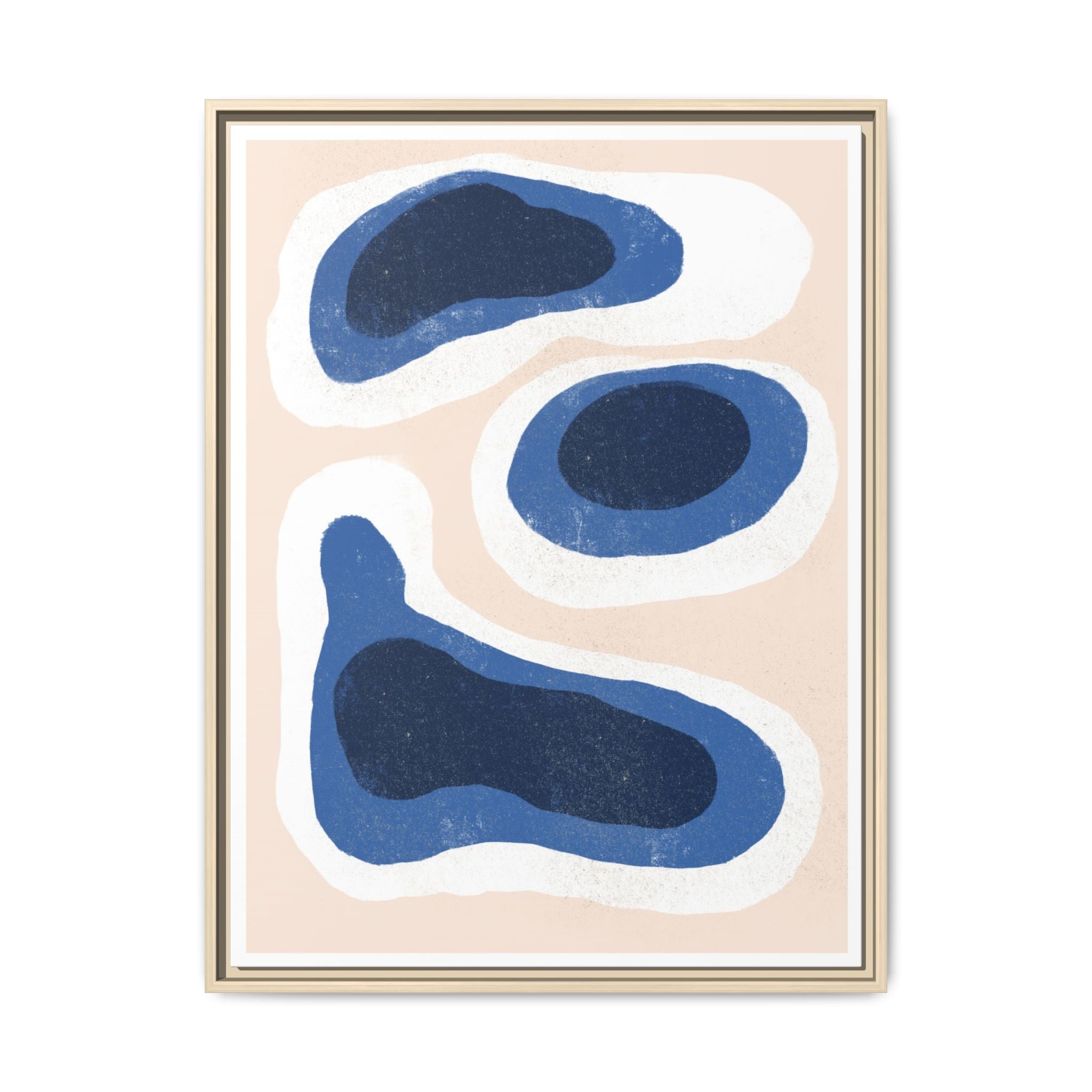 Indigo Tide Contours - Framed