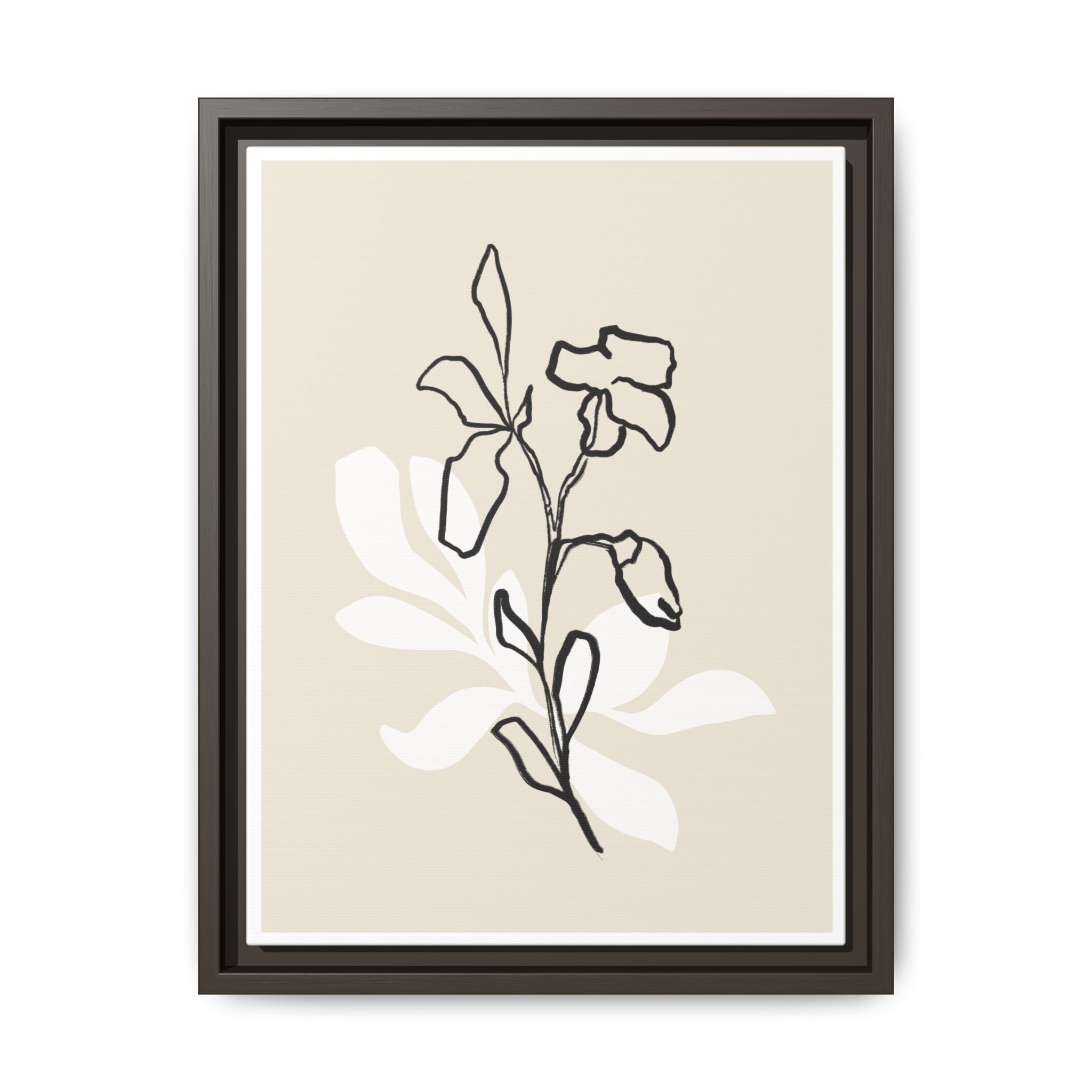 Ivory Bloom Whisper Lines - Framed