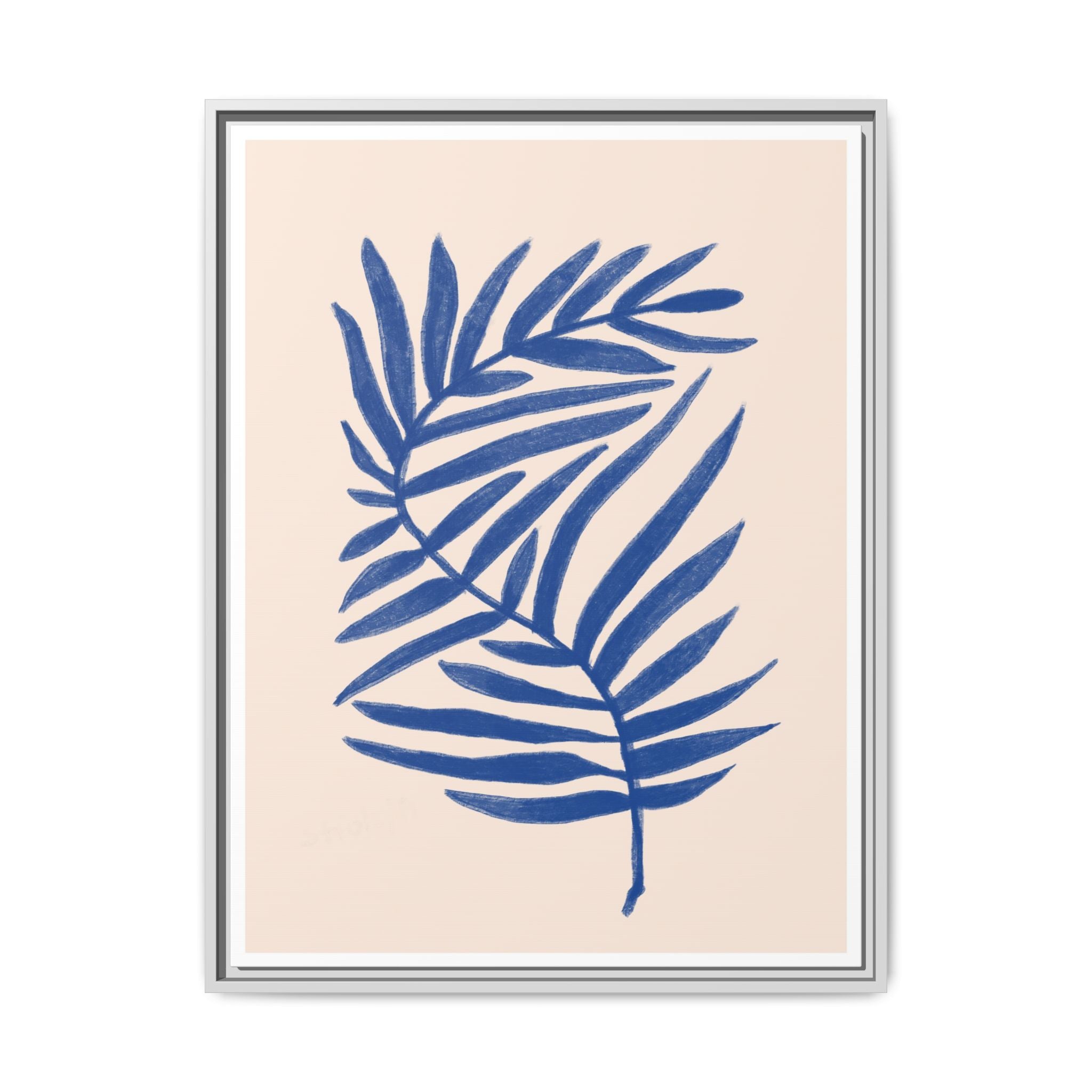 Sapphire Frond Harmony - Framed
