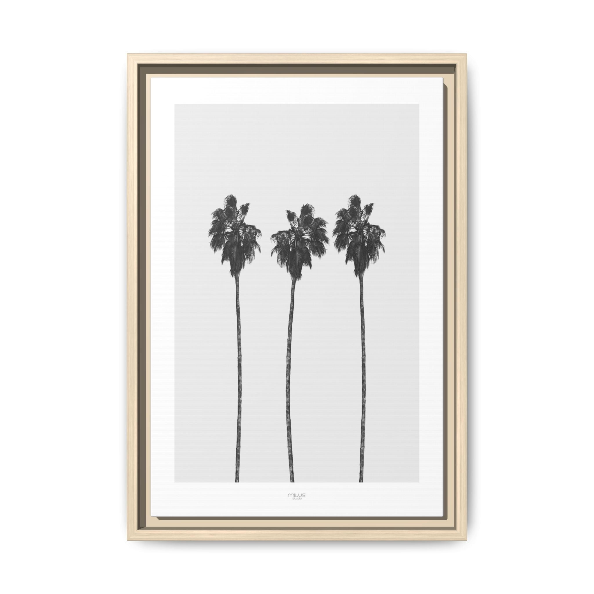 Silver Coast Palm Trio - Framed