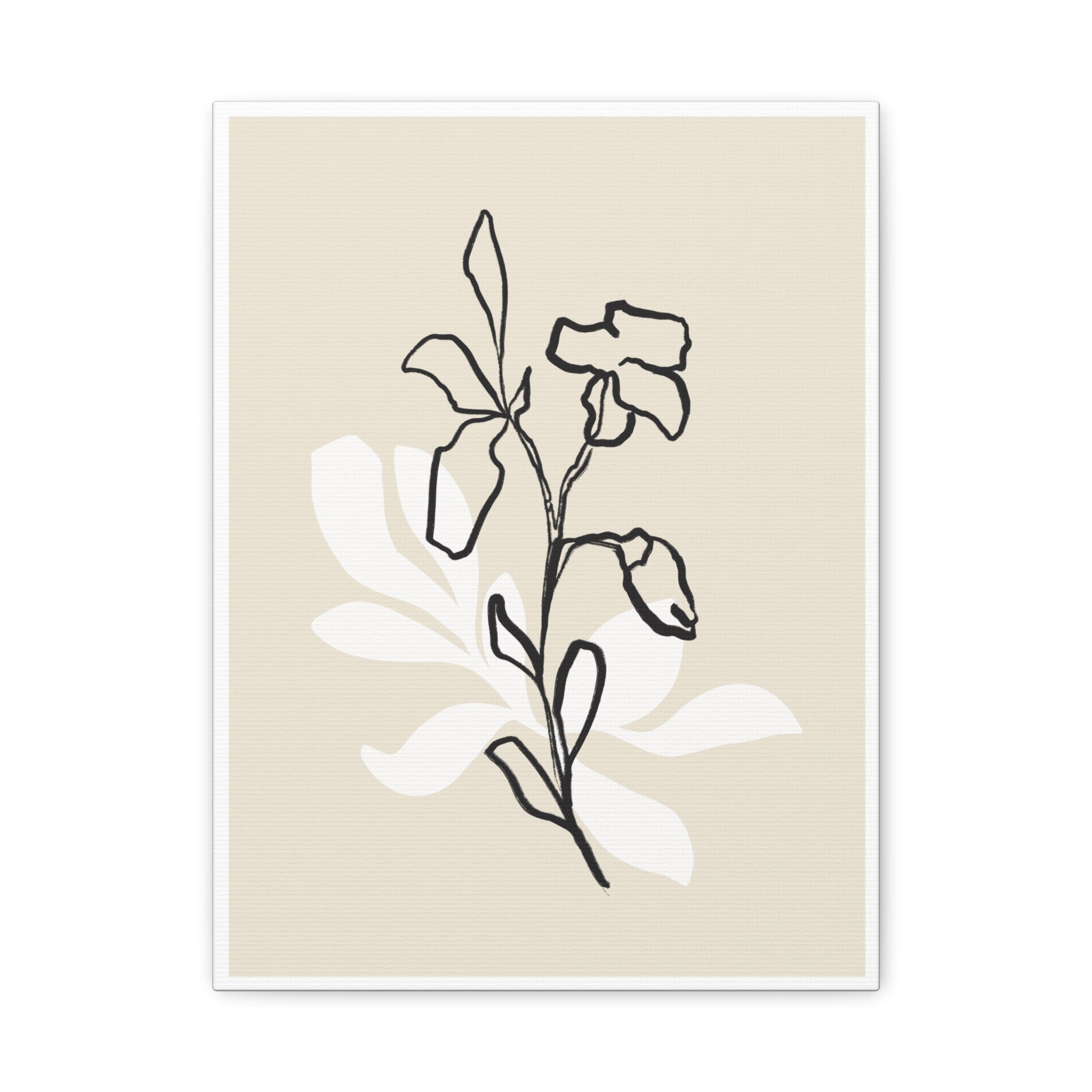 Ivory Bloom Whisper Lines - Canvas