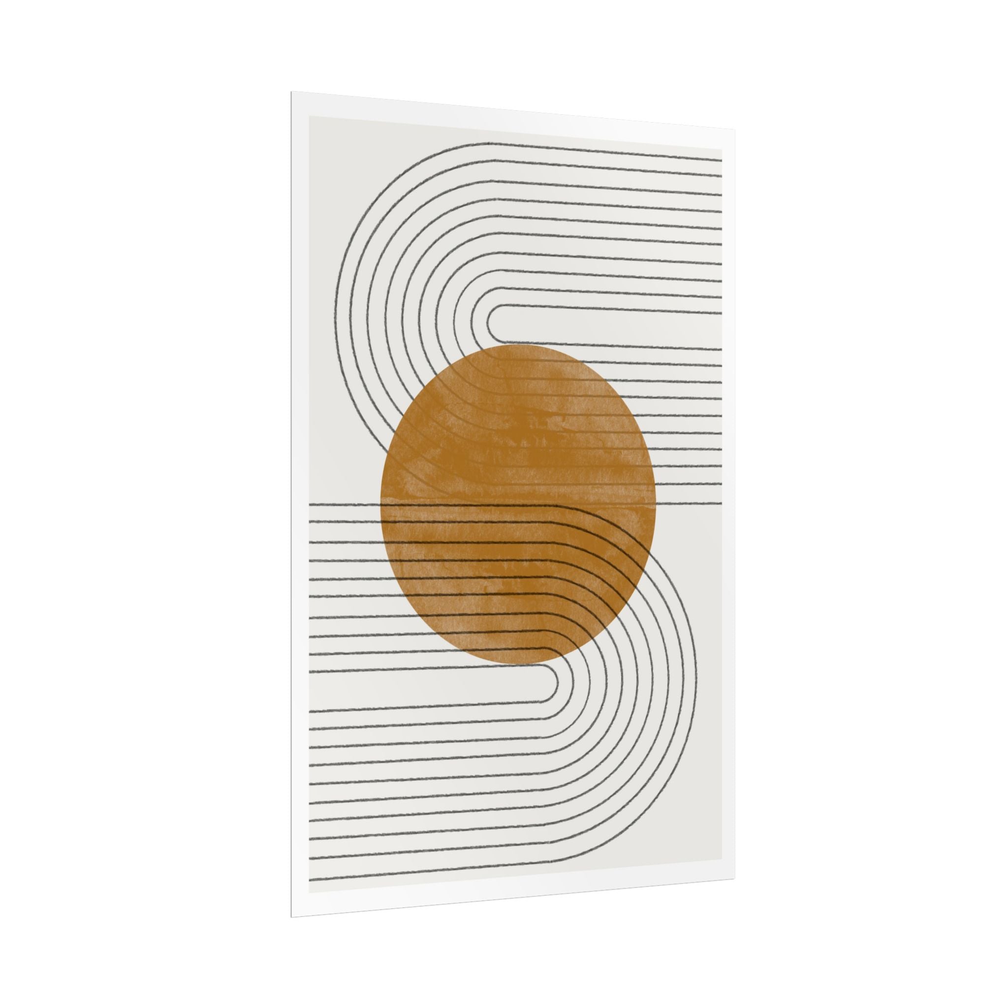 Amber Orbit Lines - Poster