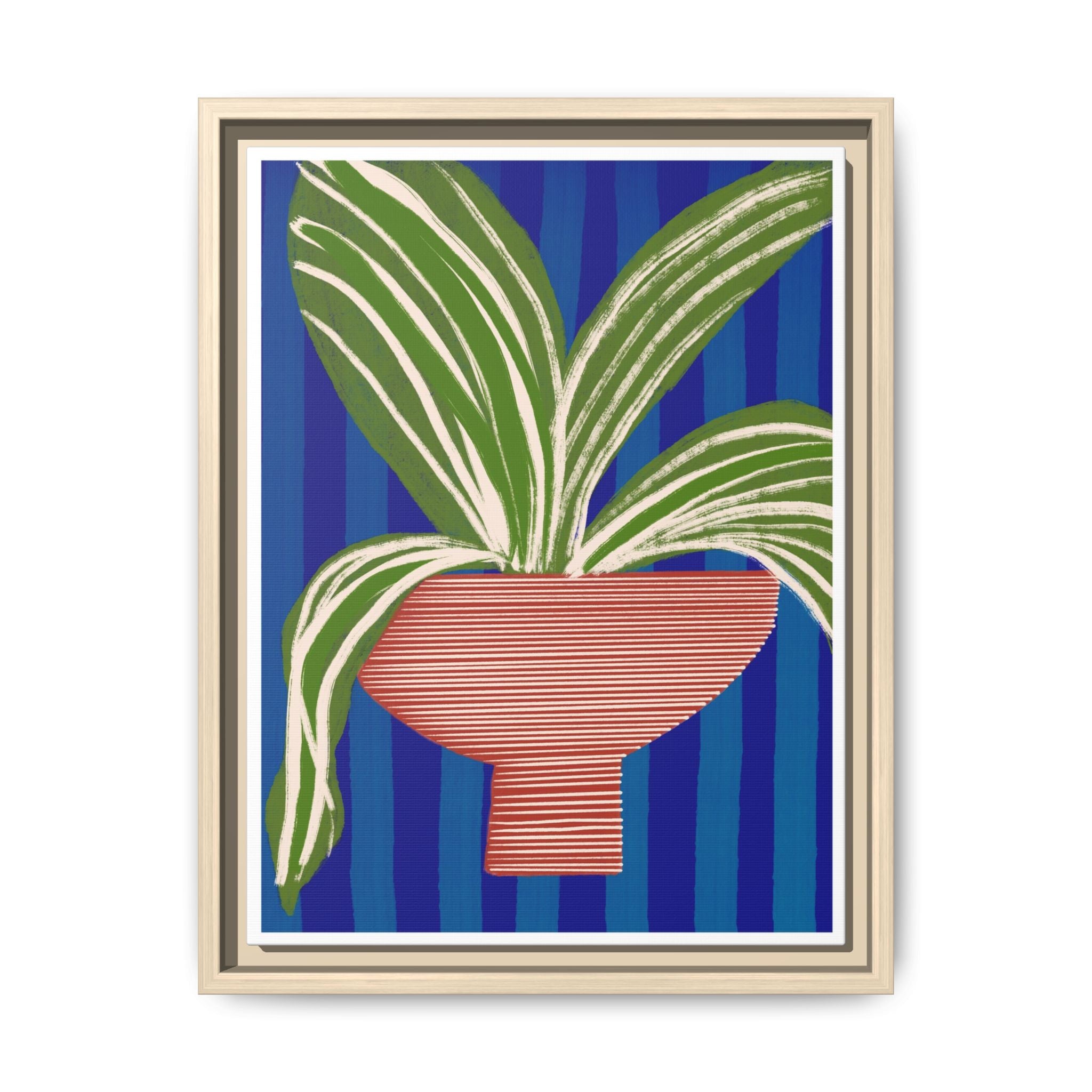 Cobalt Palm Contrast - Framed