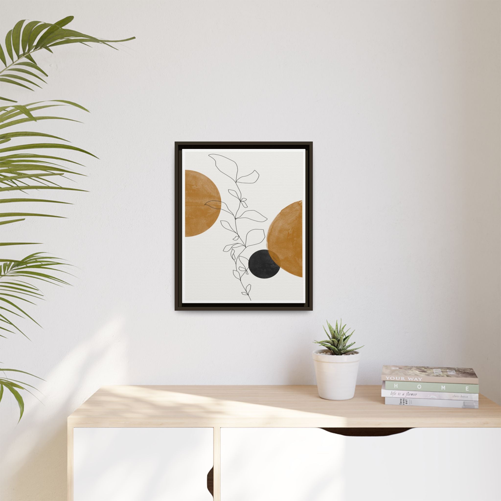 Amber Botanical Drift - Framed