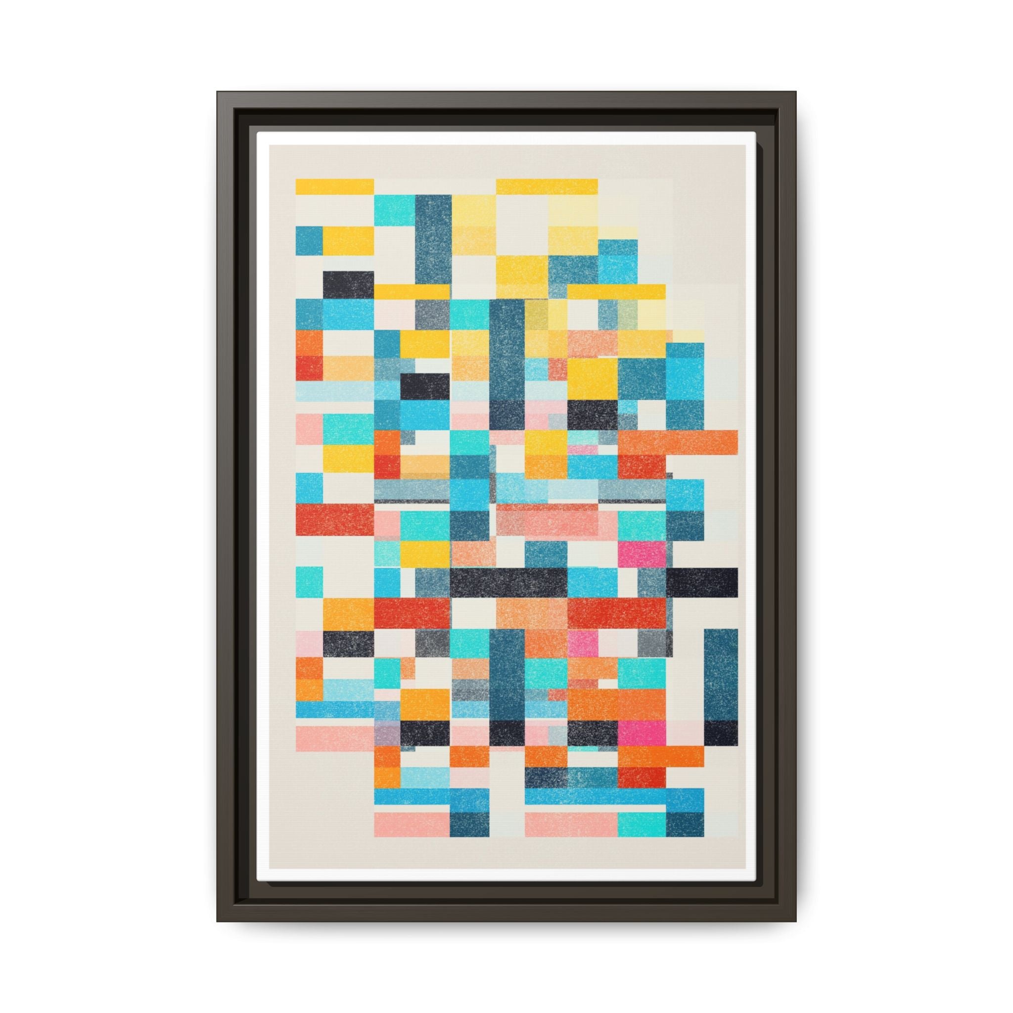 Chromatic Grid Reverie - Framed