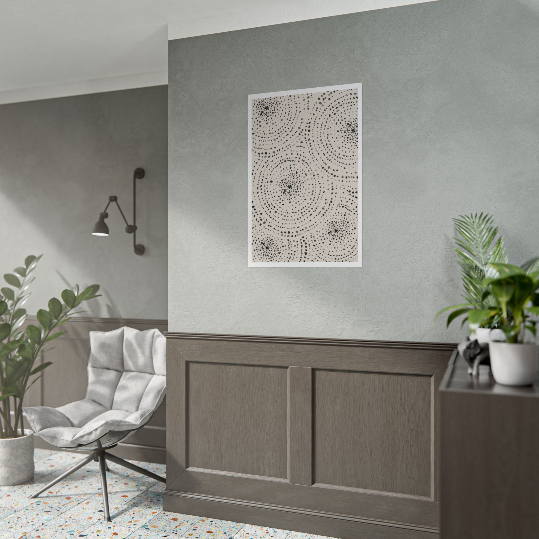 Celestial Pebble Drift Patterns - Poster