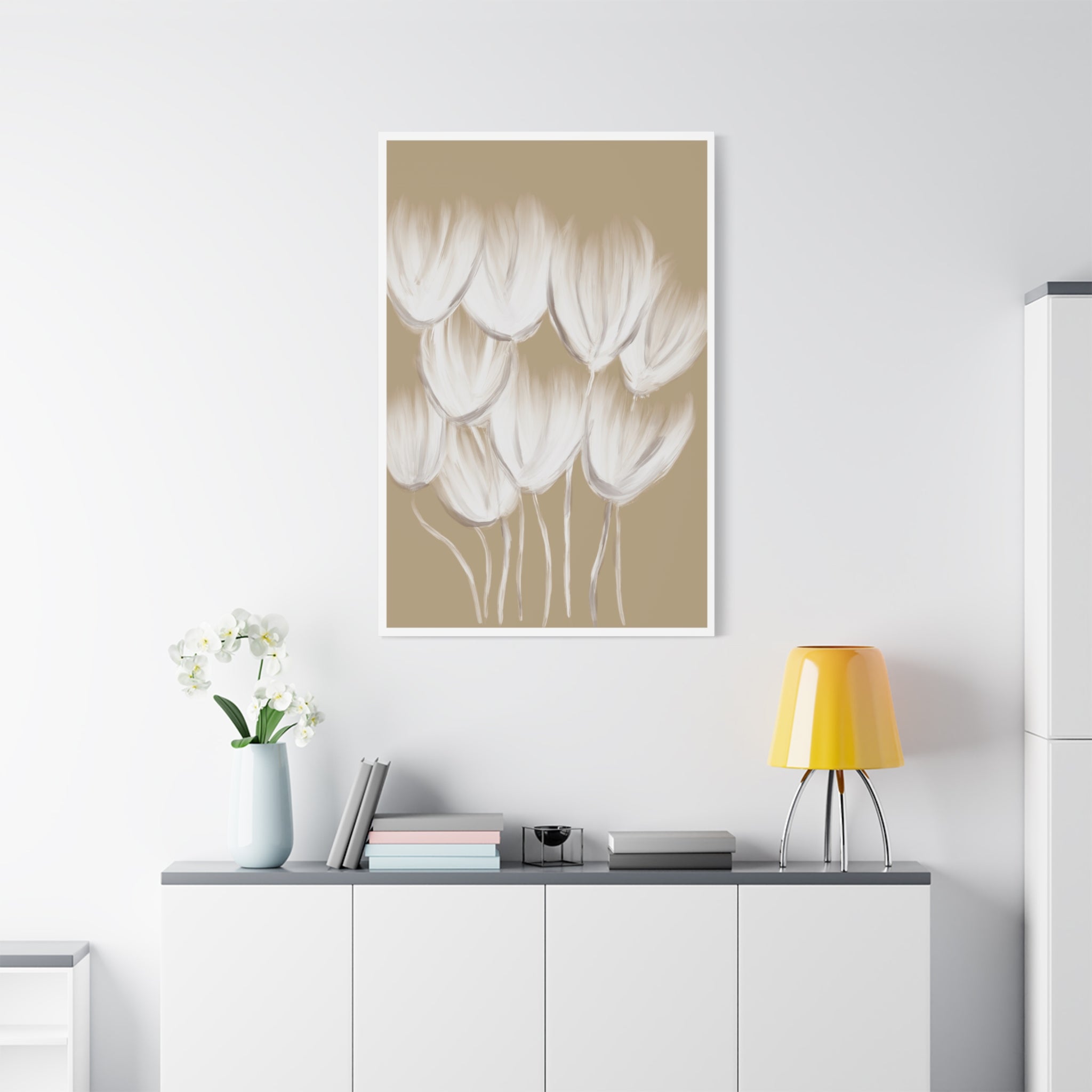 Ivory Petal Stillness - Canvas