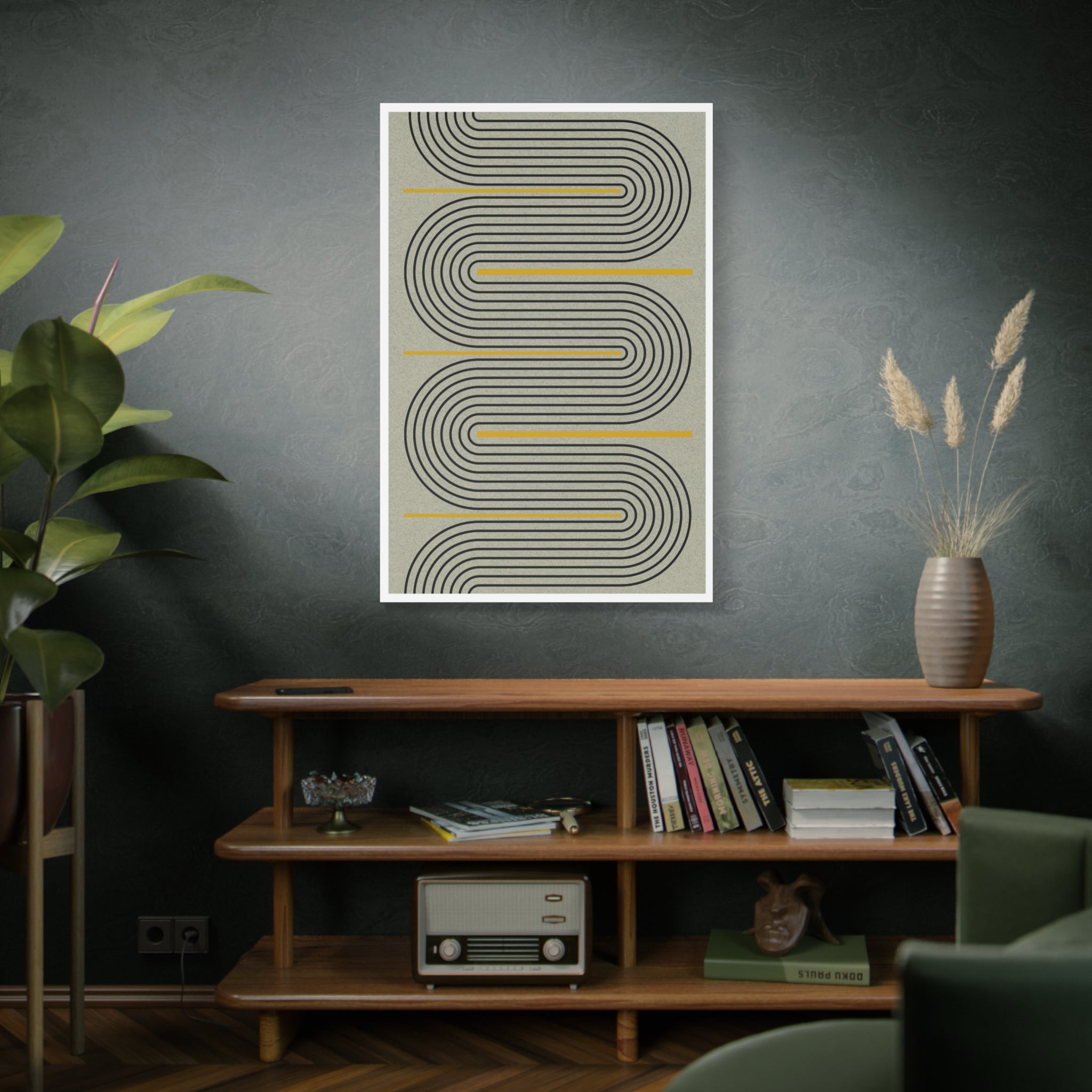 Golden Current Geometry - Canvas