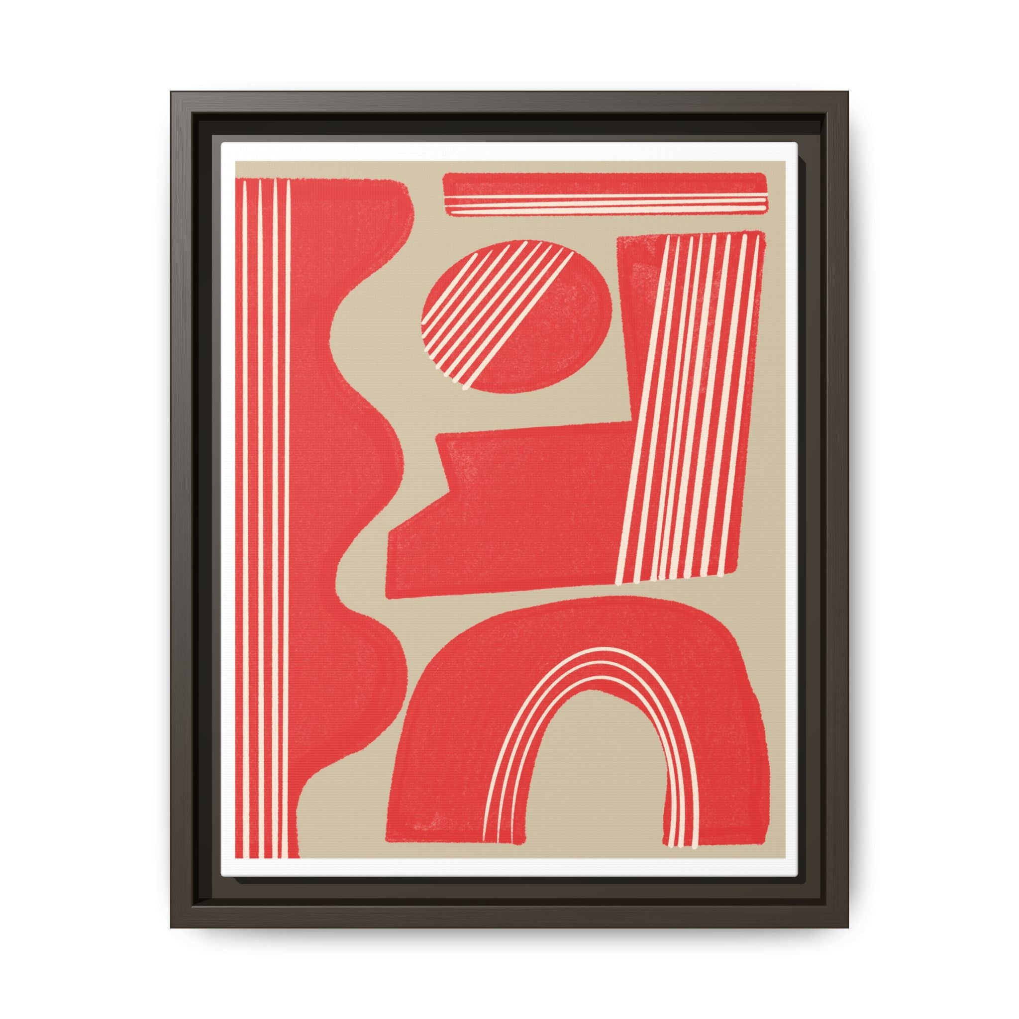 Crimson Rhythm Arches - Framed