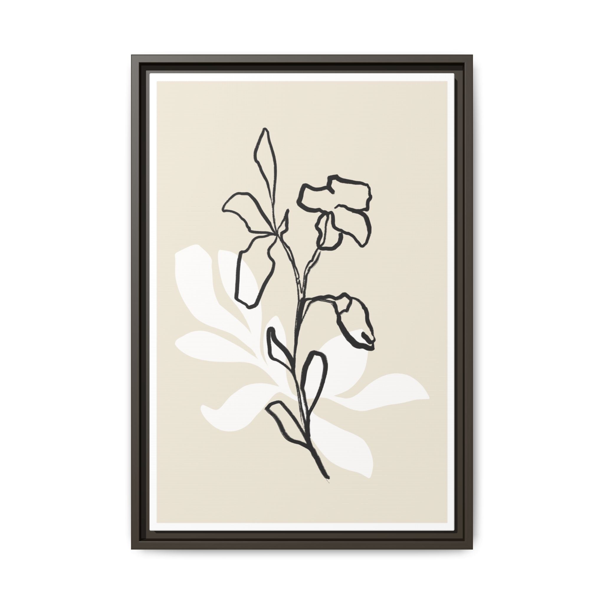 Ivory Bloom Whisper Lines - Framed