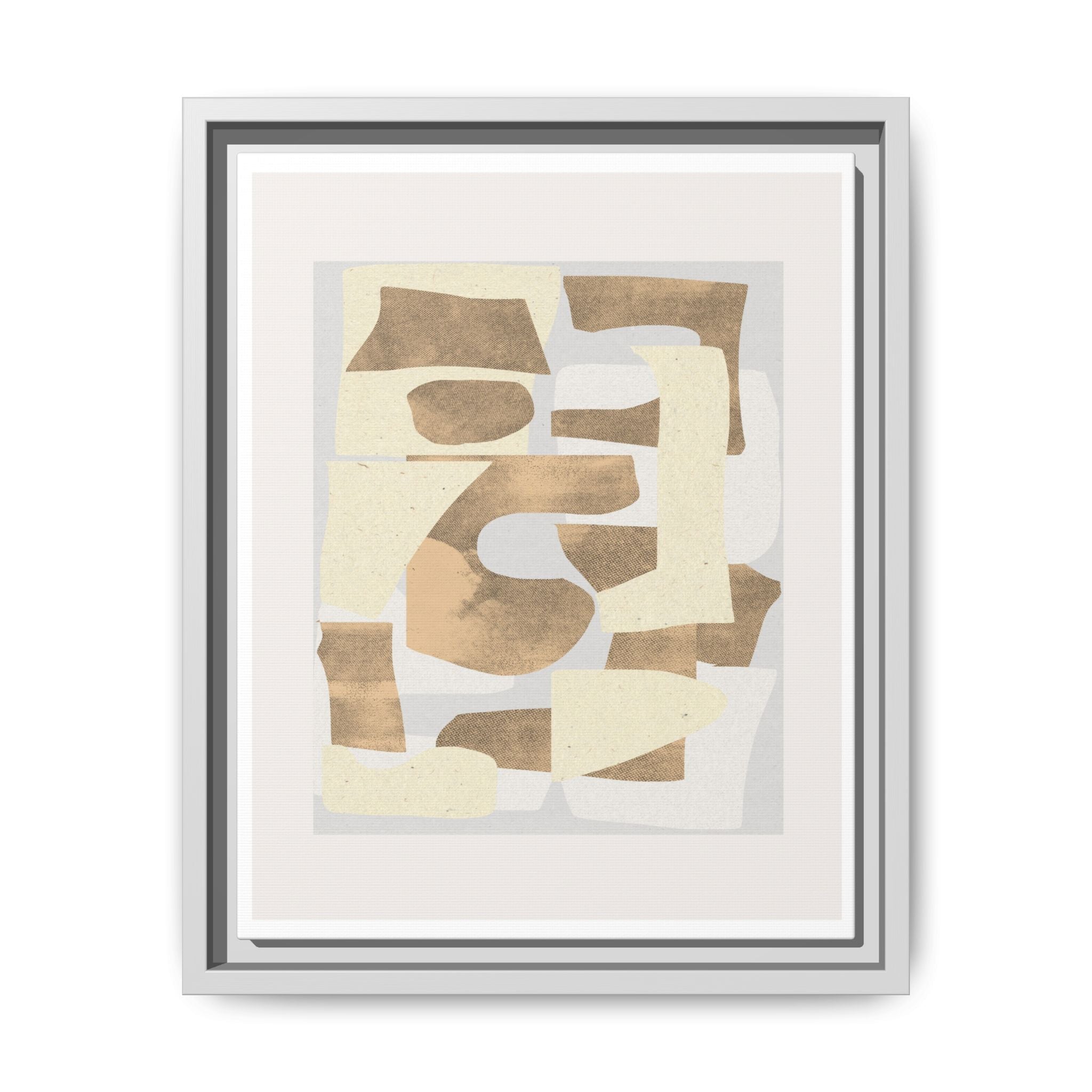 Sandstone Echo Collage Forms - Framed