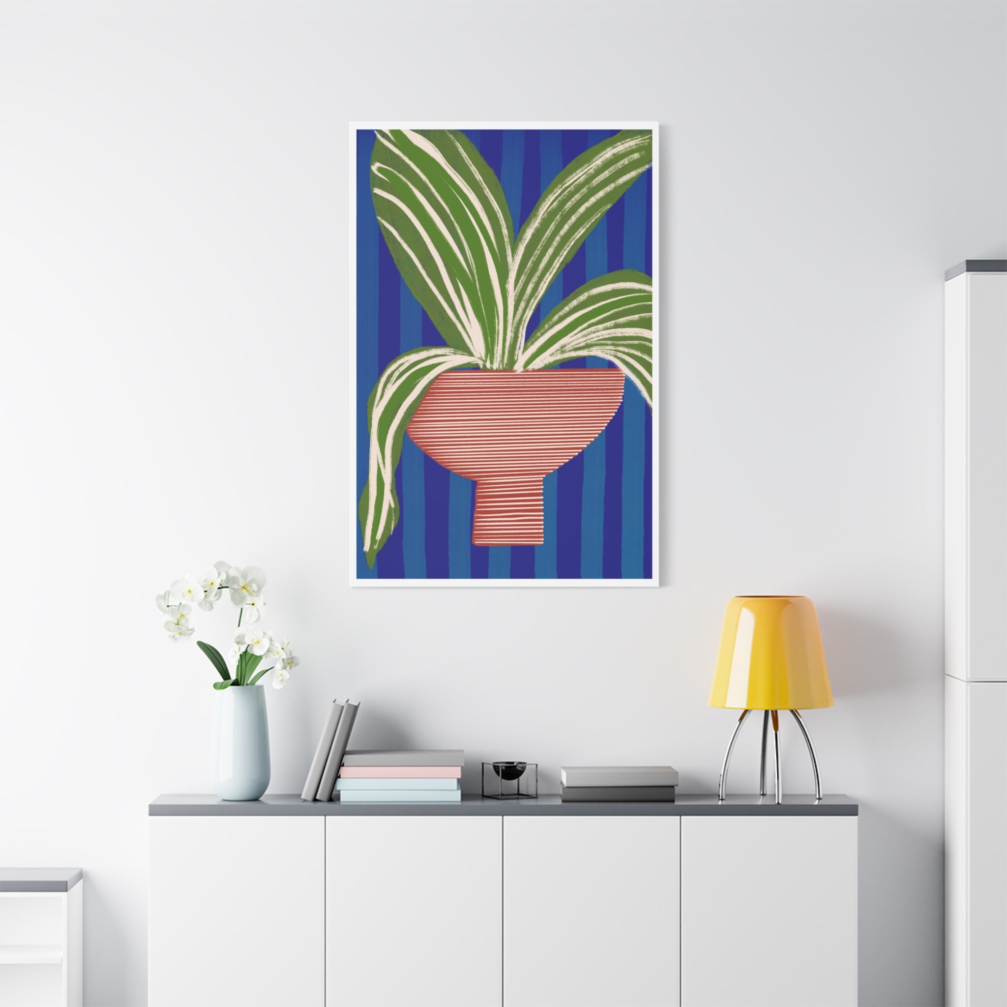Cobalt Palm Contrast - Canvas