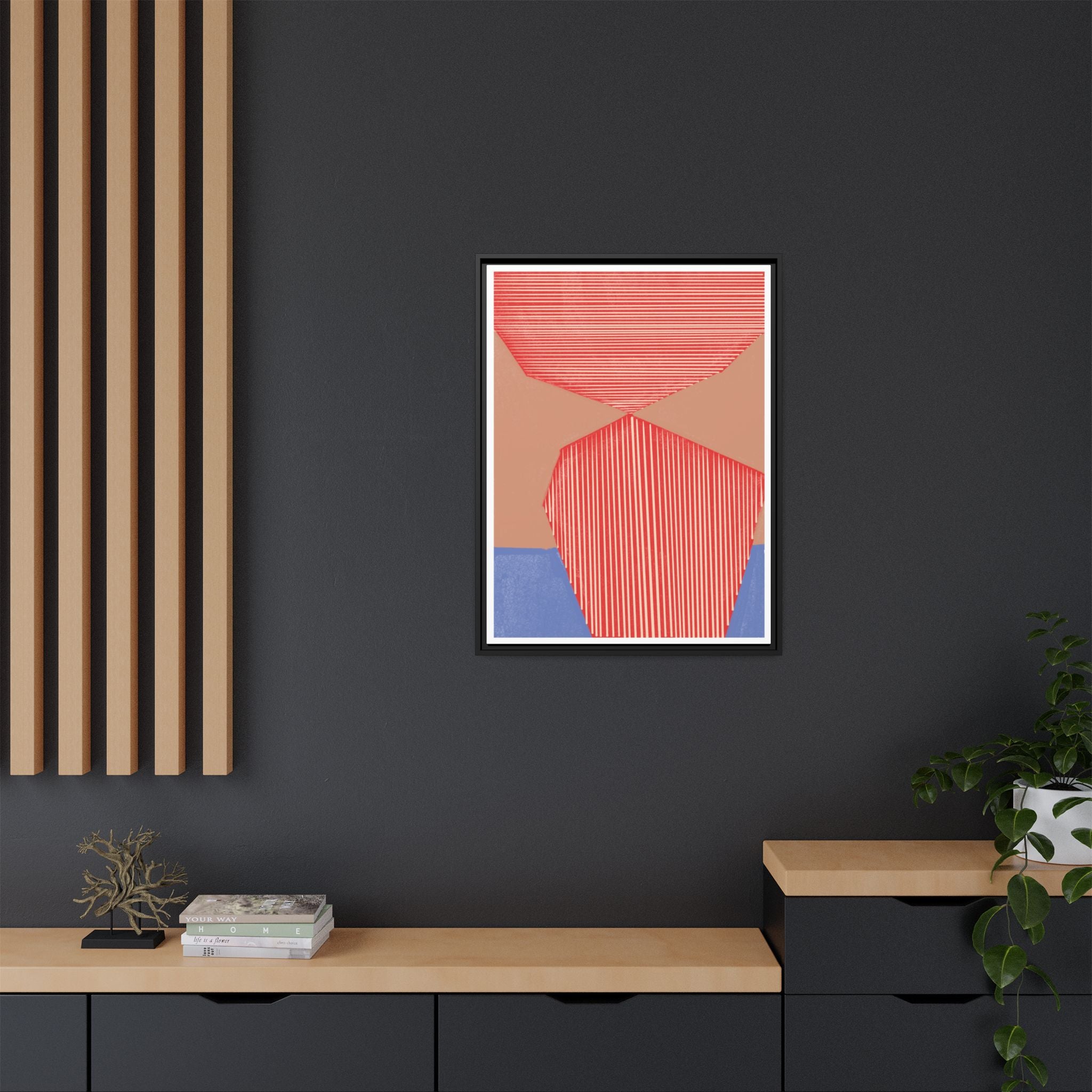 Crimson Axis Drift - Framed