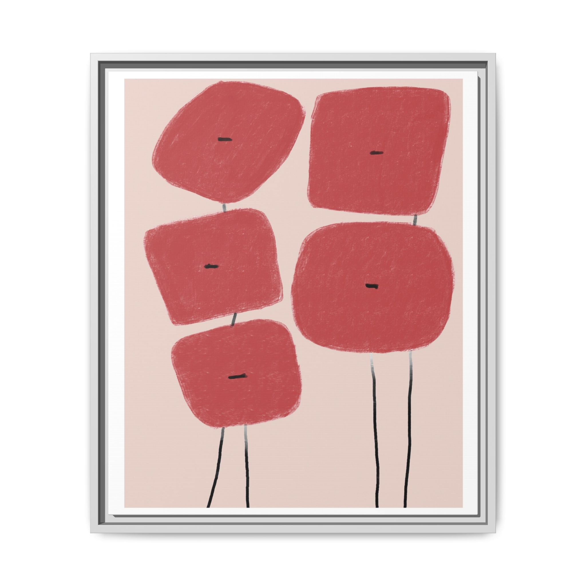 Crimson Quiet Balance - Framed