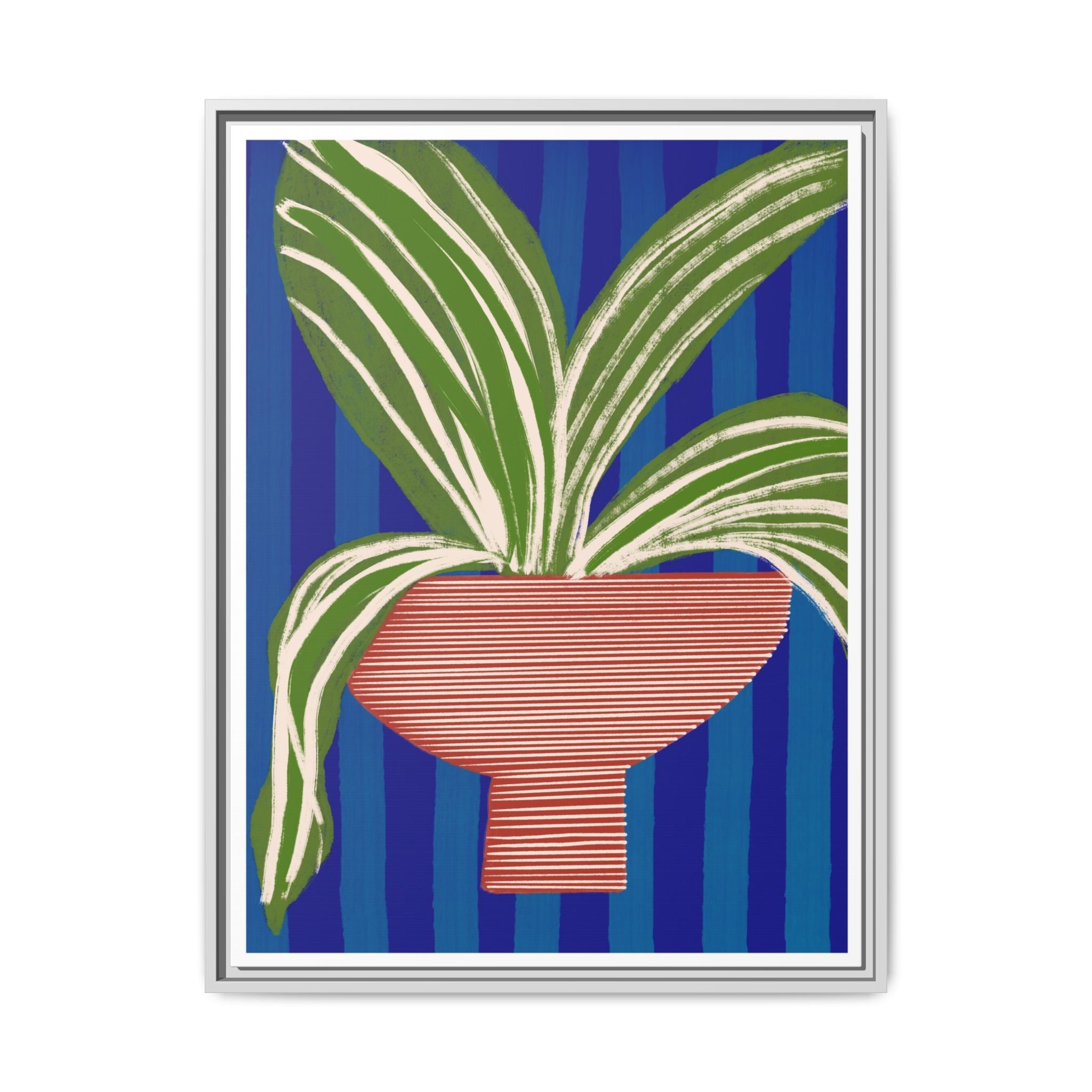 Cobalt Palm Contrast - Framed