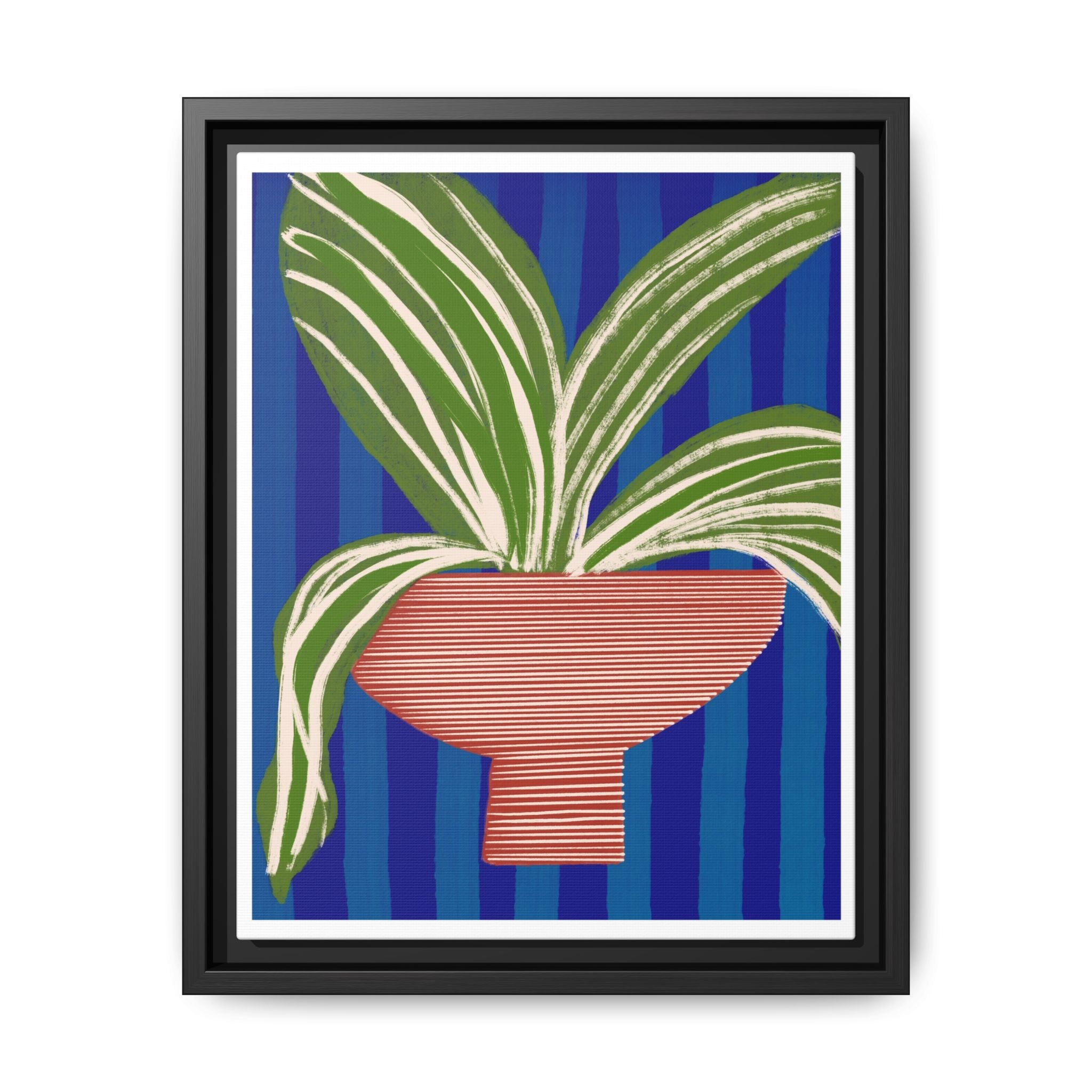 Cobalt Palm Contrast - Framed
