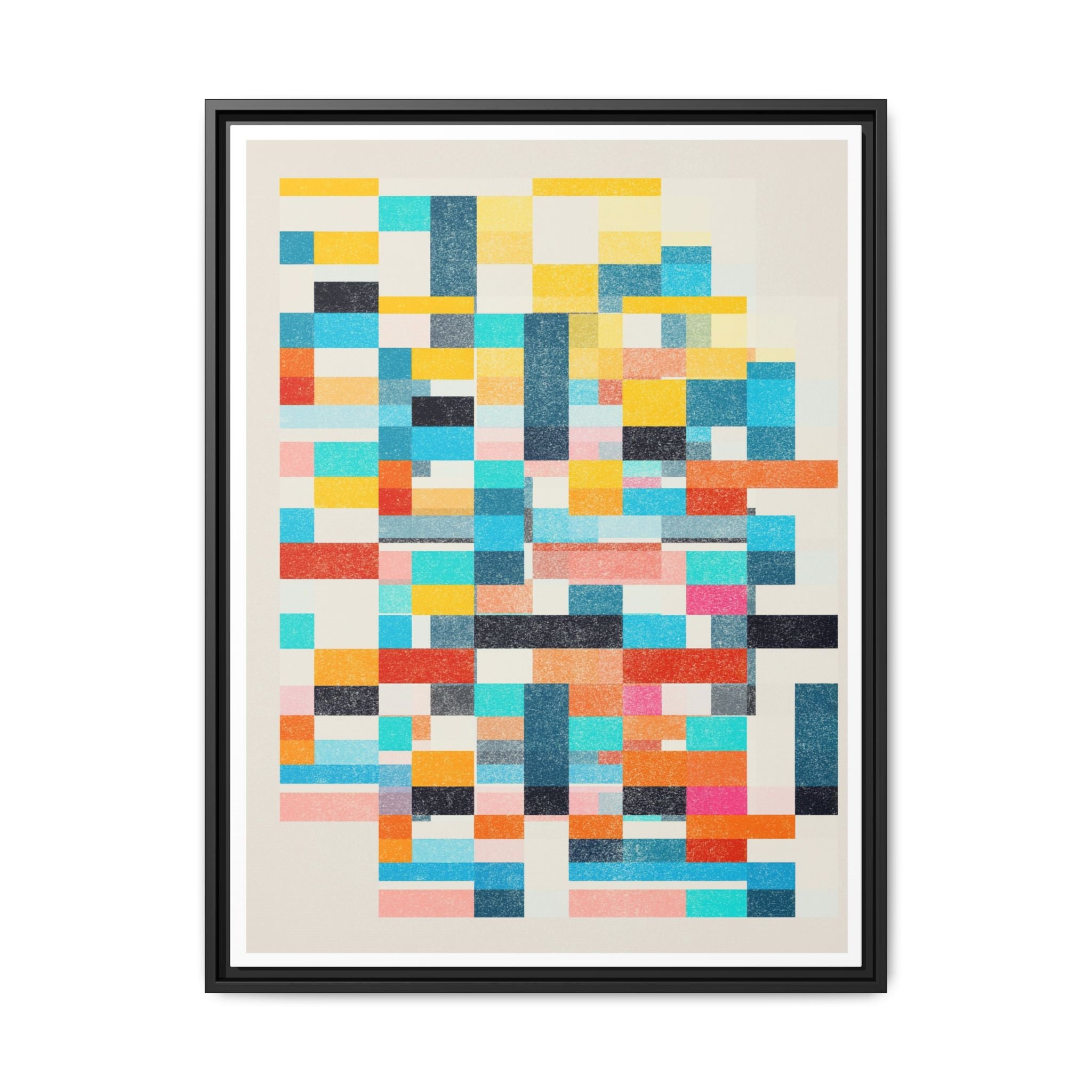 Chromatic Grid Reverie - Framed