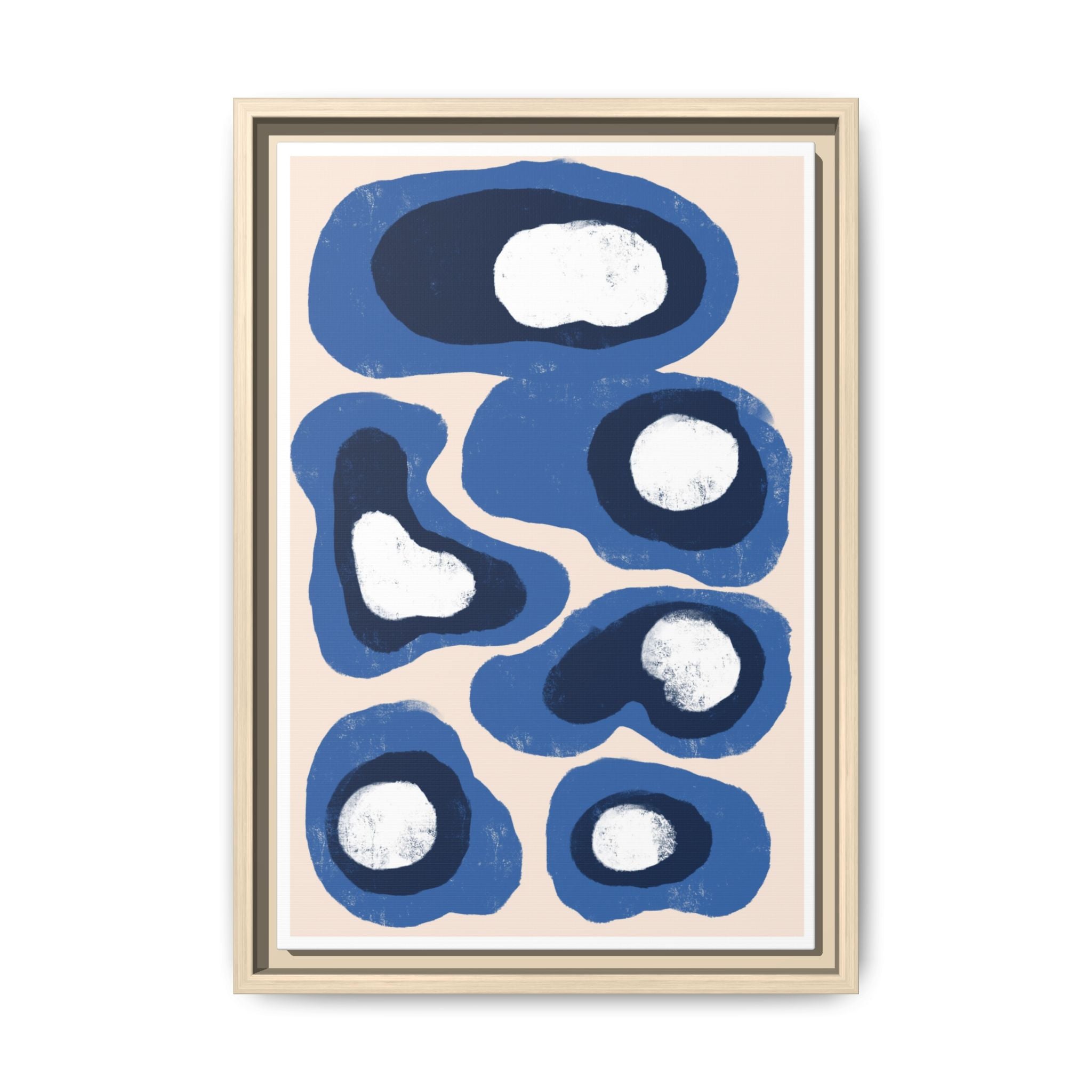Indigo Orbit Mosaic - Framed