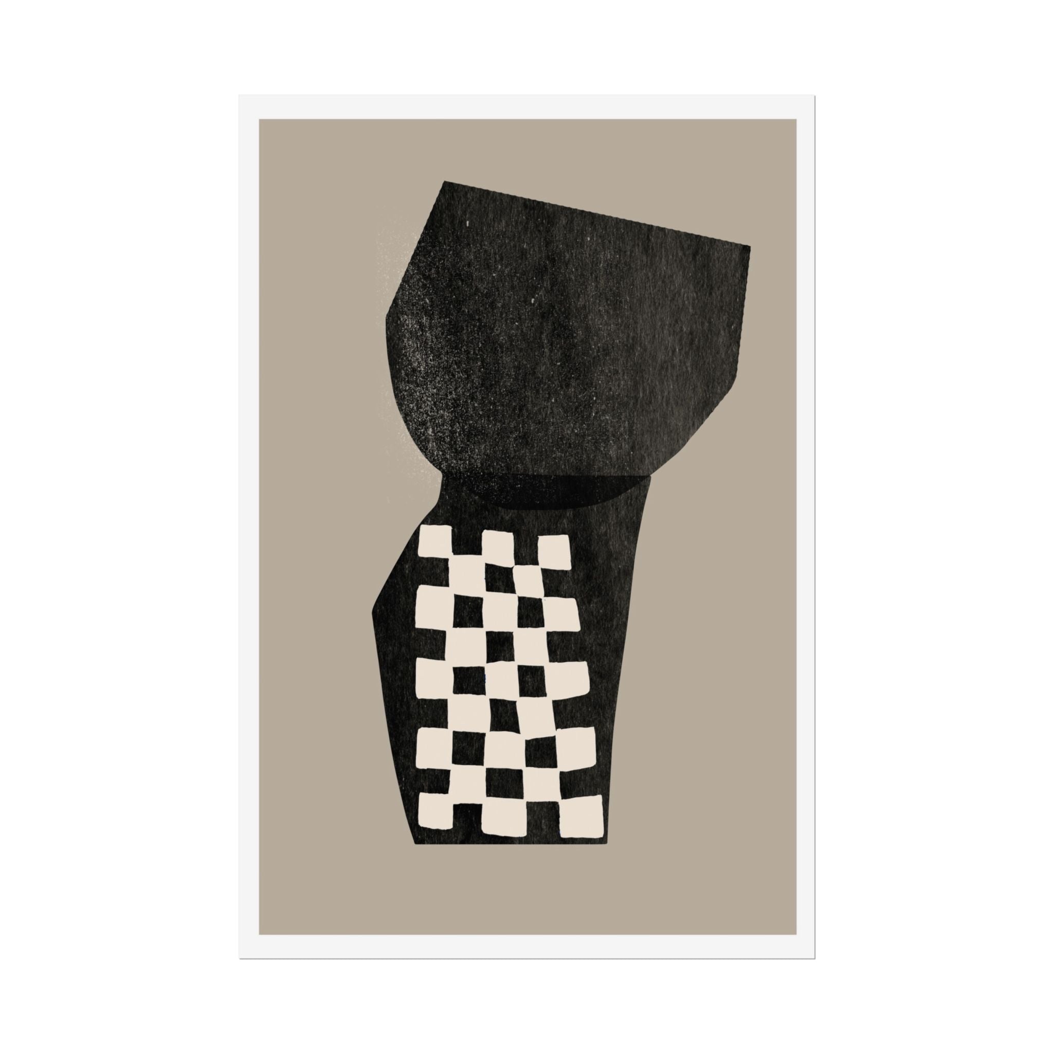Noir Mosaic Form Balance - Poster