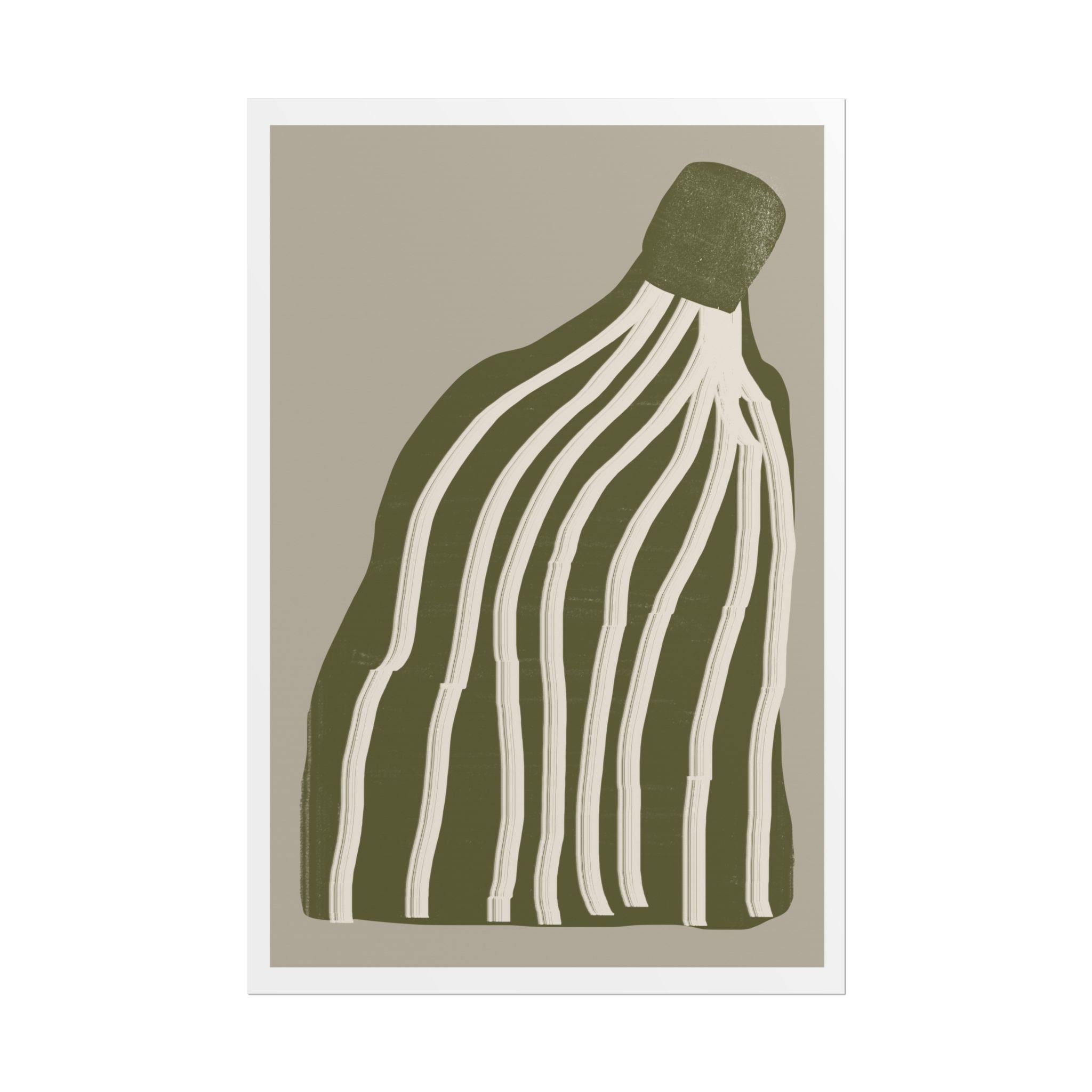 Olive Cascade Curves - Poster