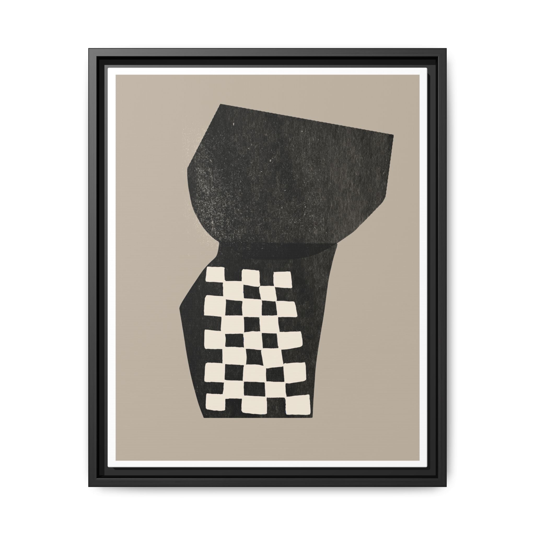 Noir Mosaic Form Balance - Framed