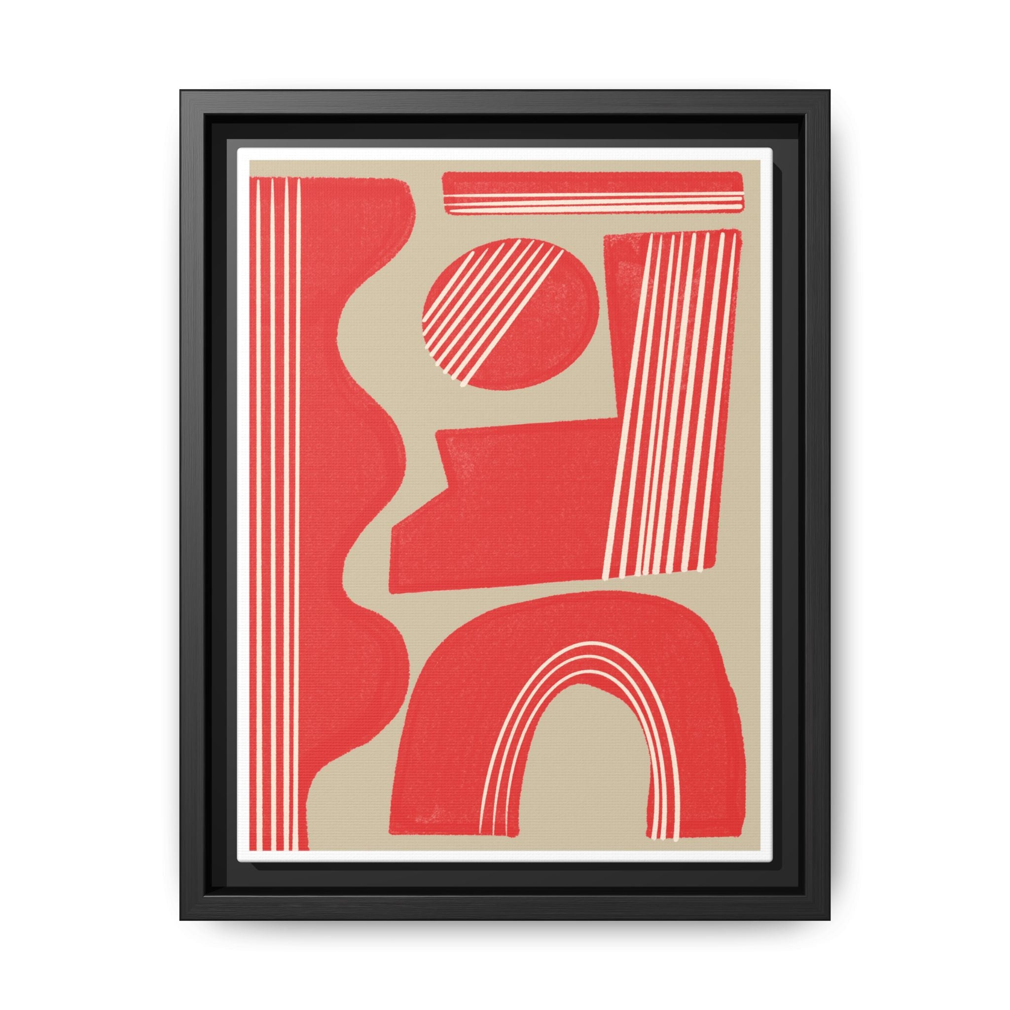 Crimson Rhythm Arches - Framed