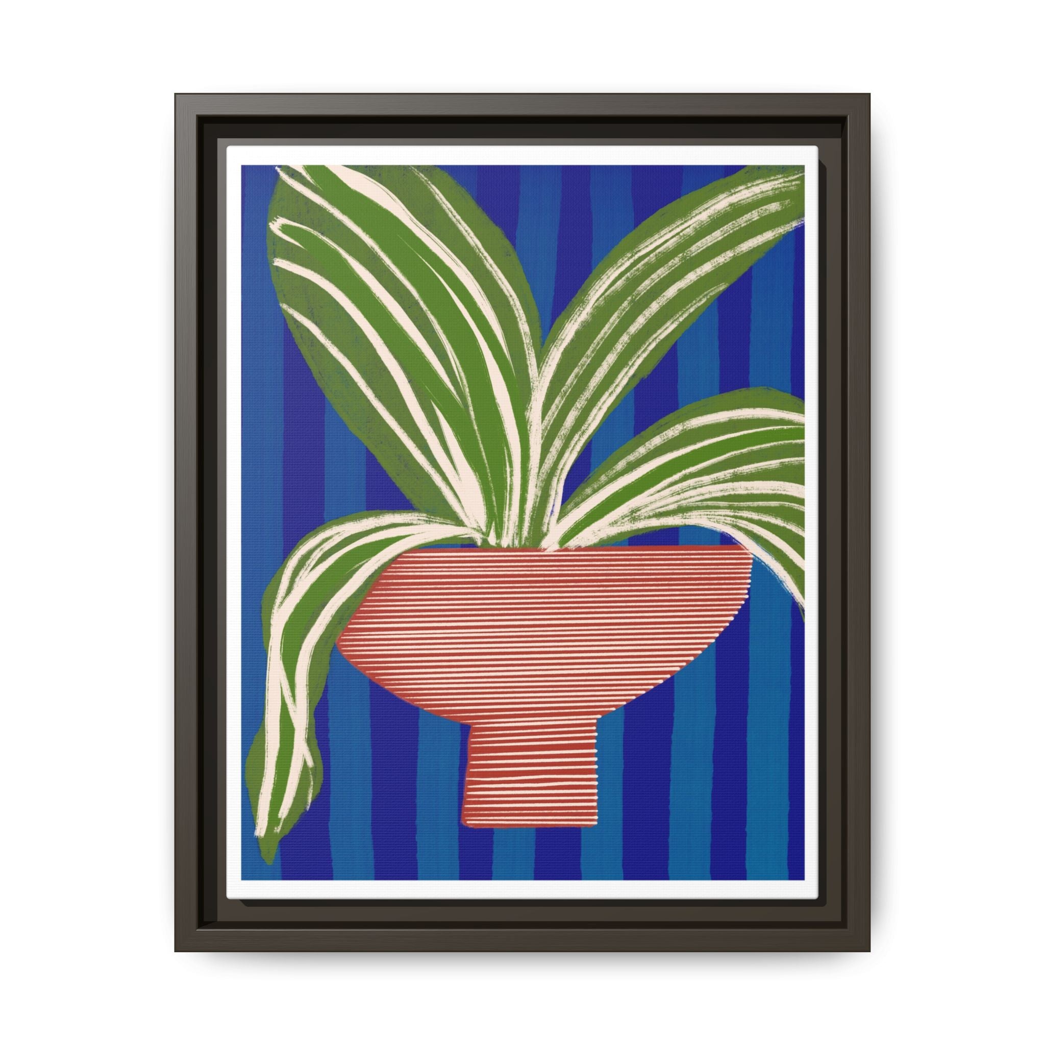 Cobalt Palm Contrast - Framed