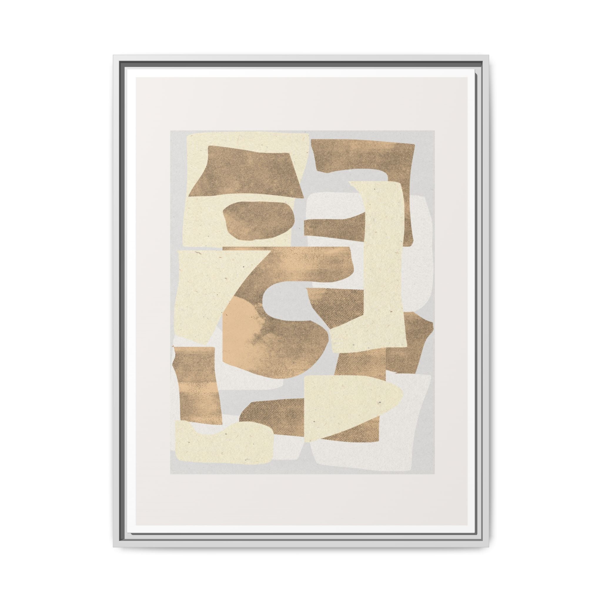 Sandstone Echo Collage Forms - Framed