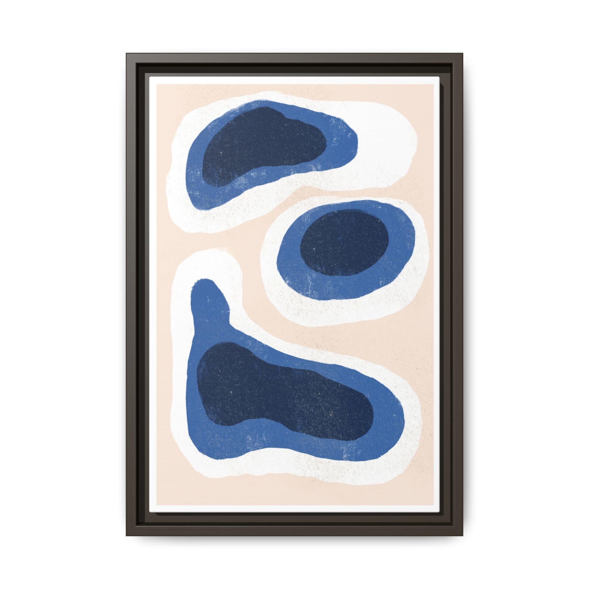 Indigo Tide Contours - Framed