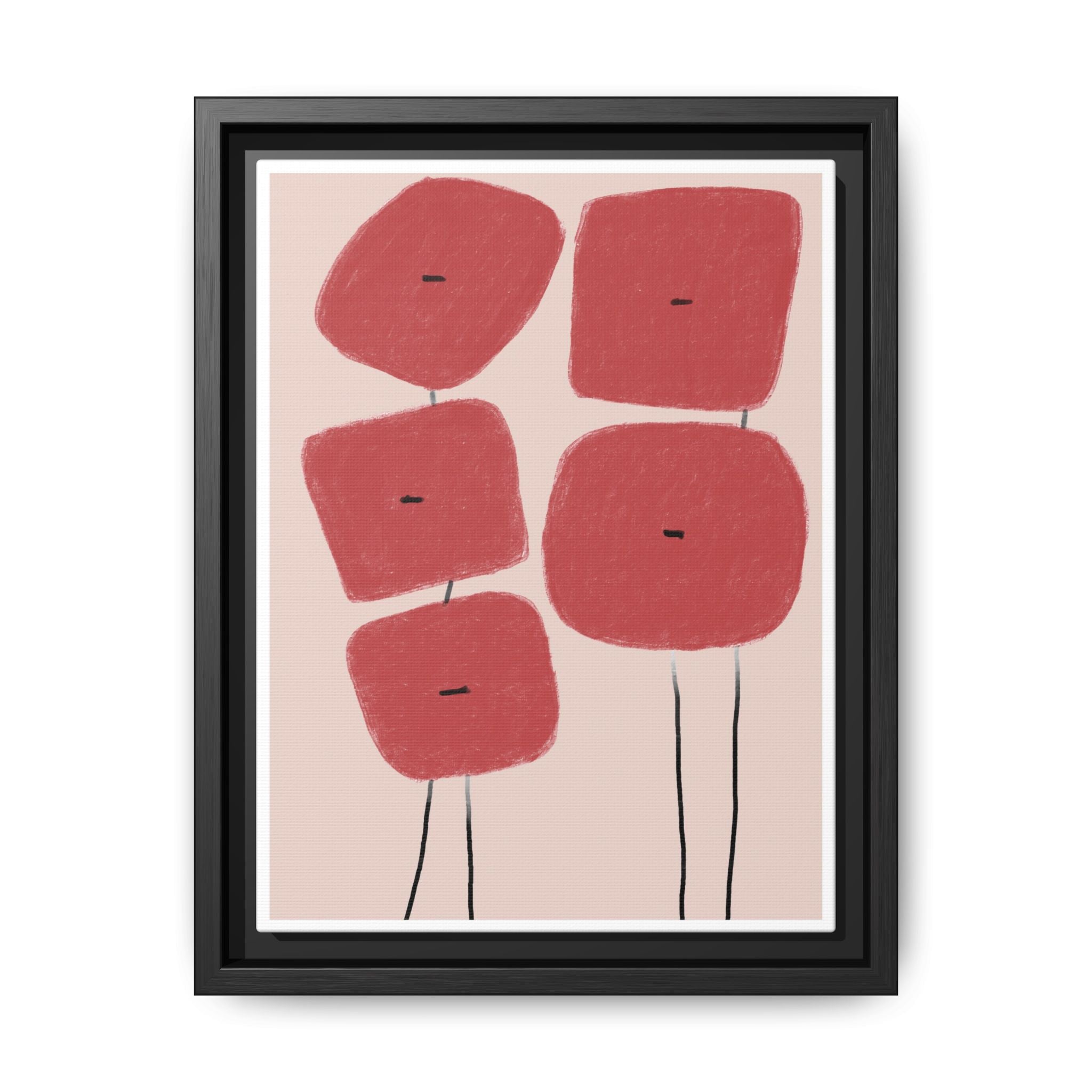 Crimson Quiet Balance - Framed