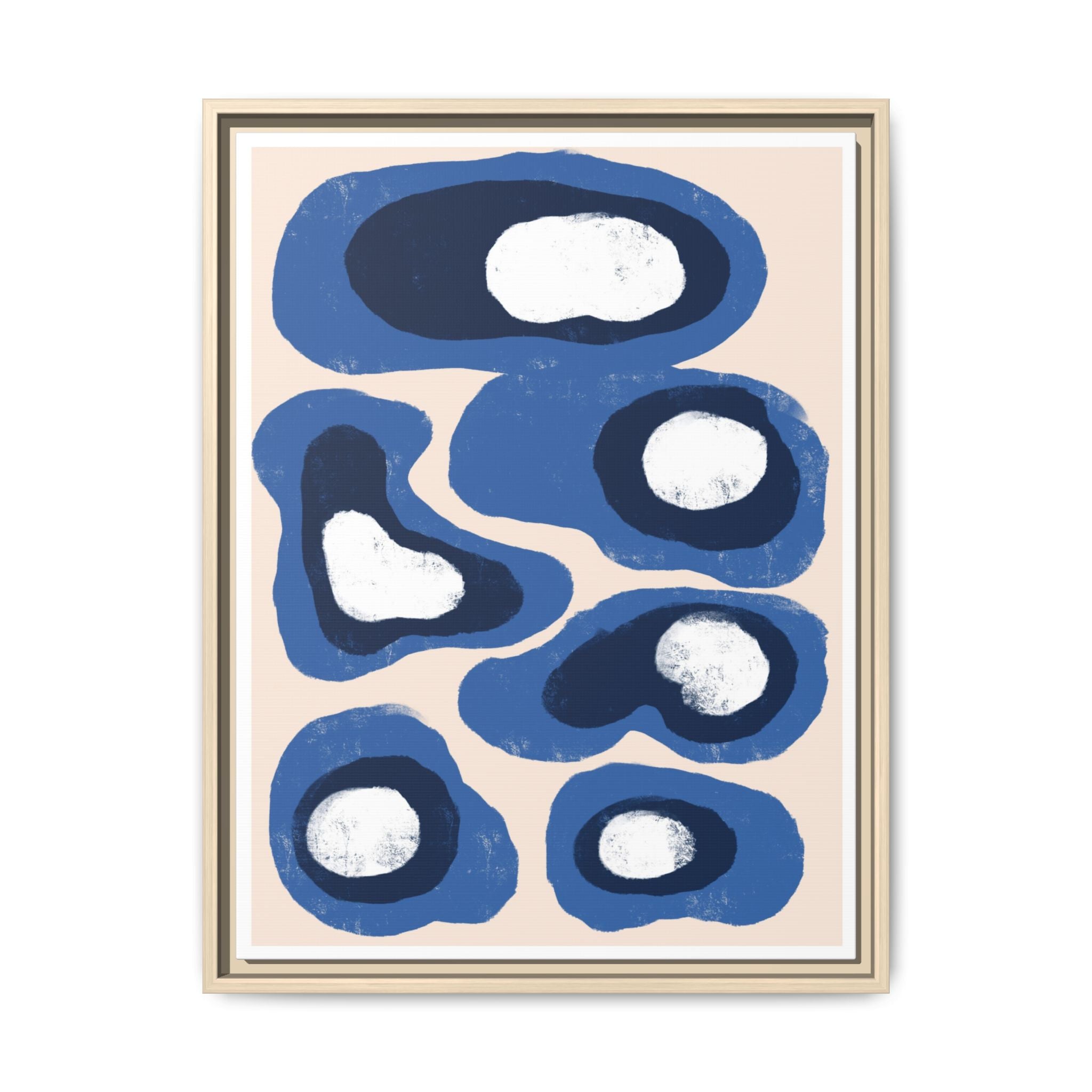 Indigo Orbit Mosaic - Framed