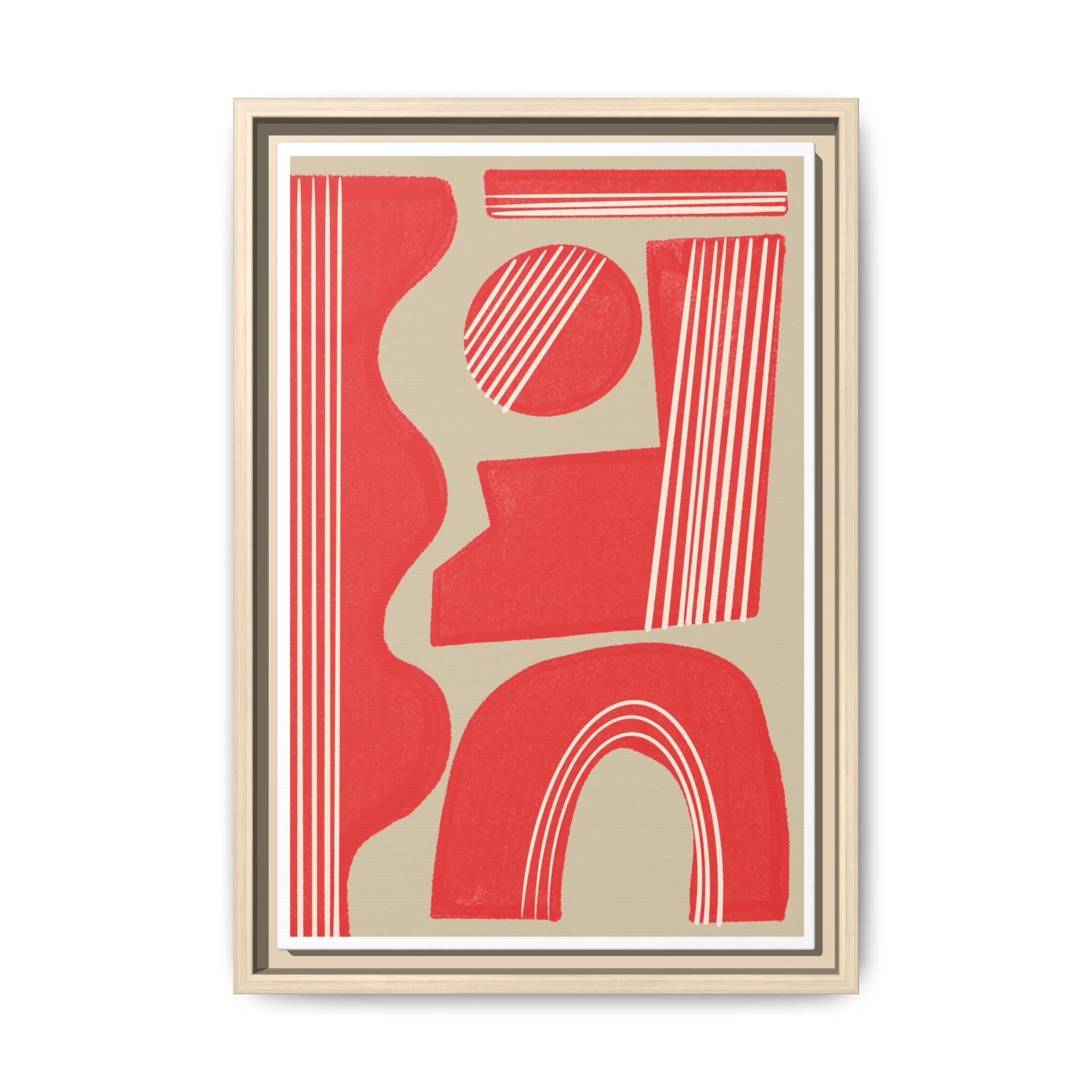 Crimson Rhythm Arches - Framed