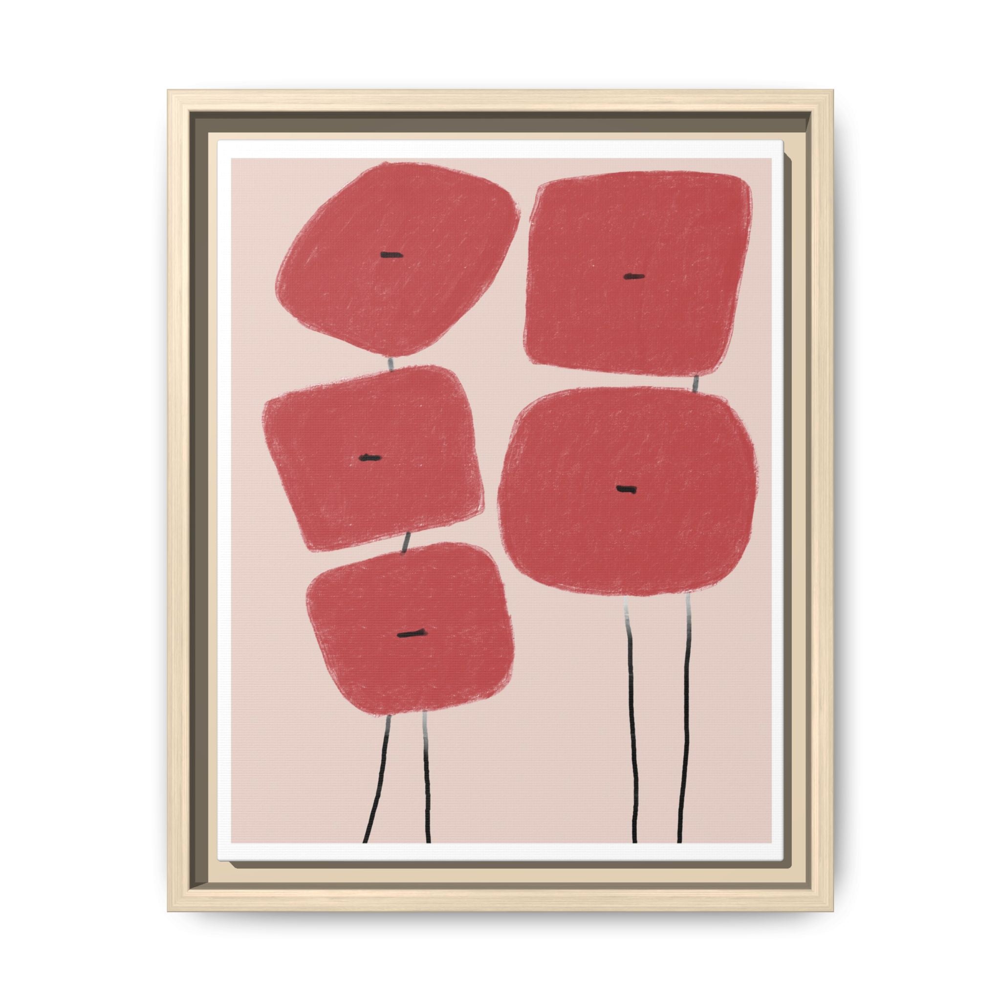 Crimson Quiet Balance - Framed