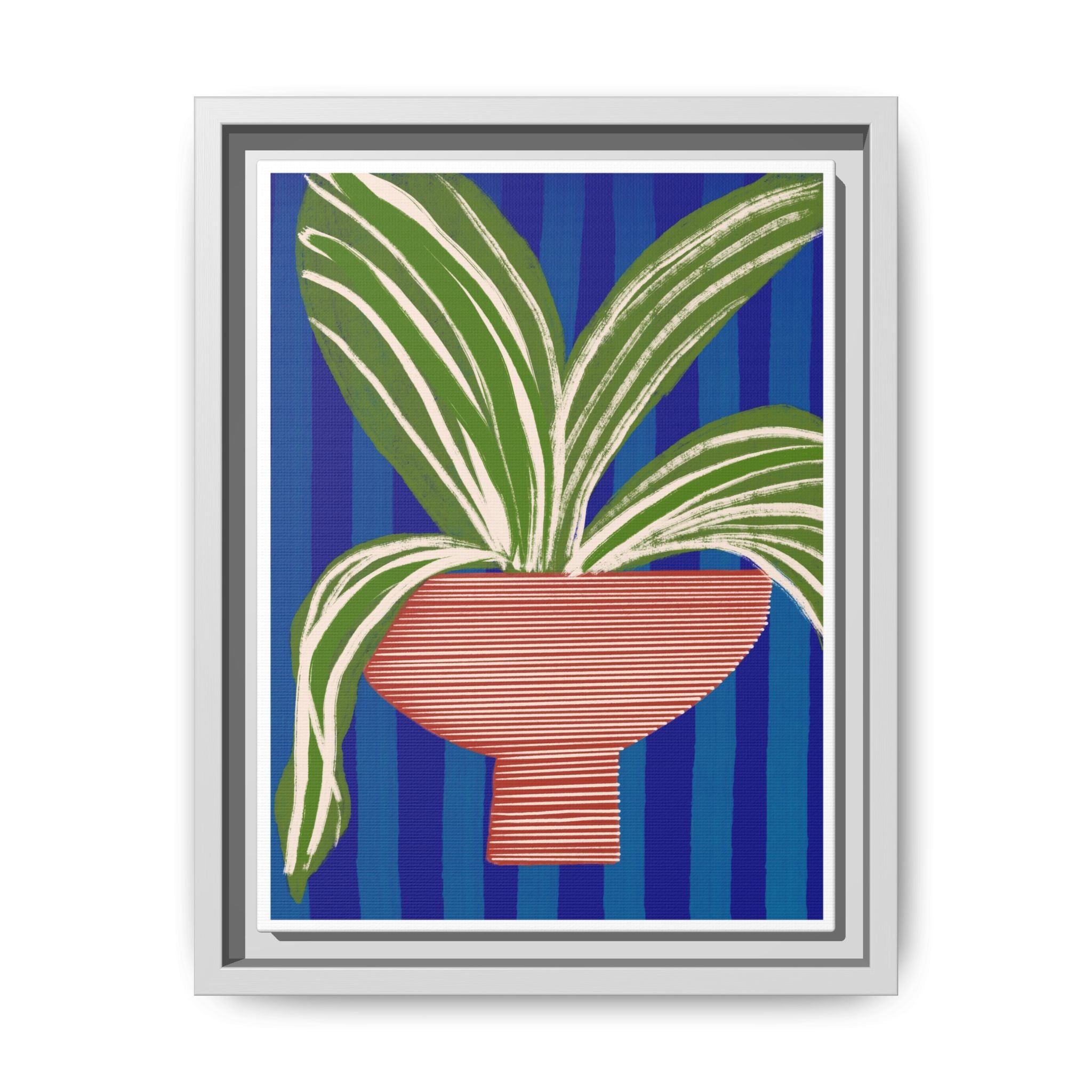 Cobalt Palm Contrast - Framed
