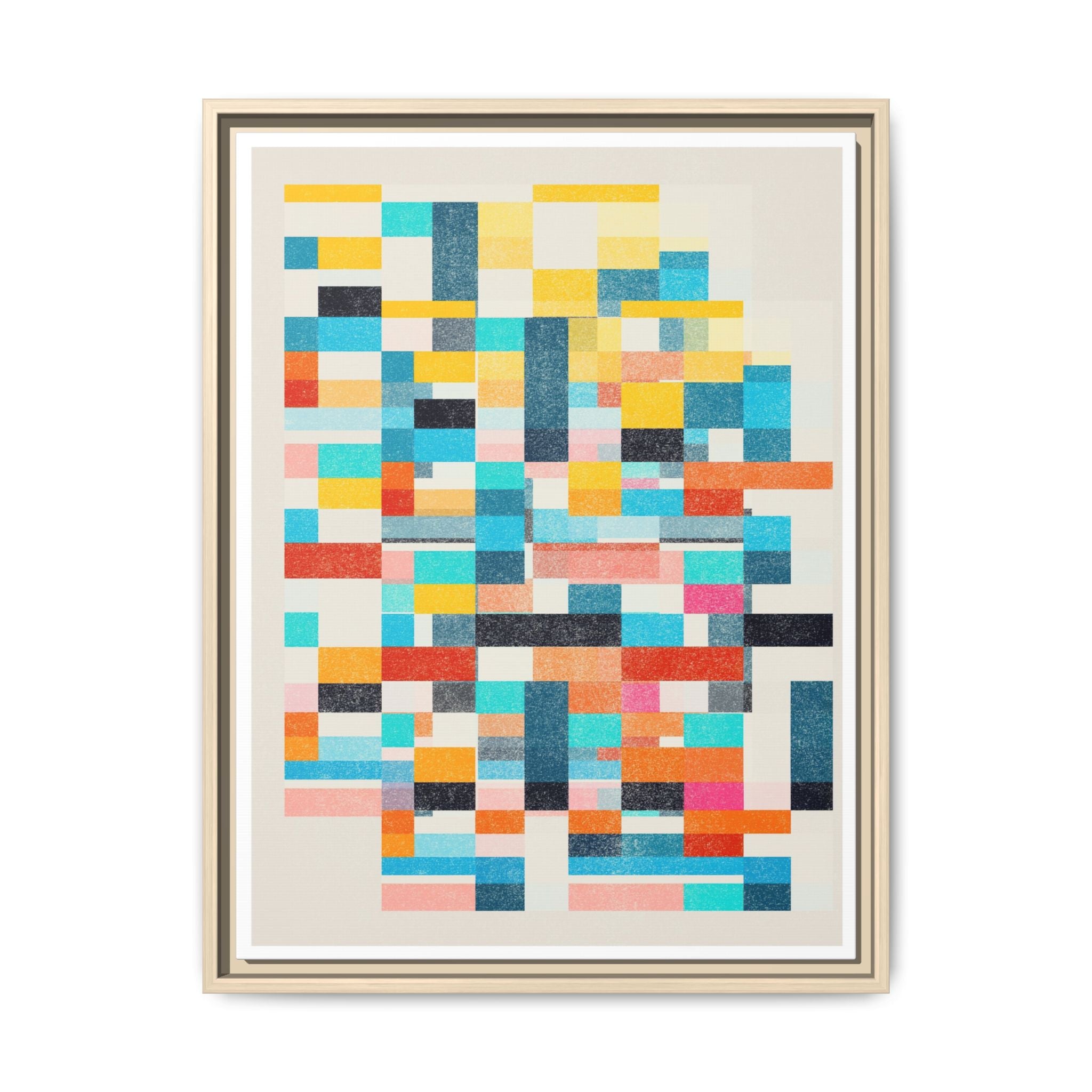 Chromatic Grid Reverie - Framed