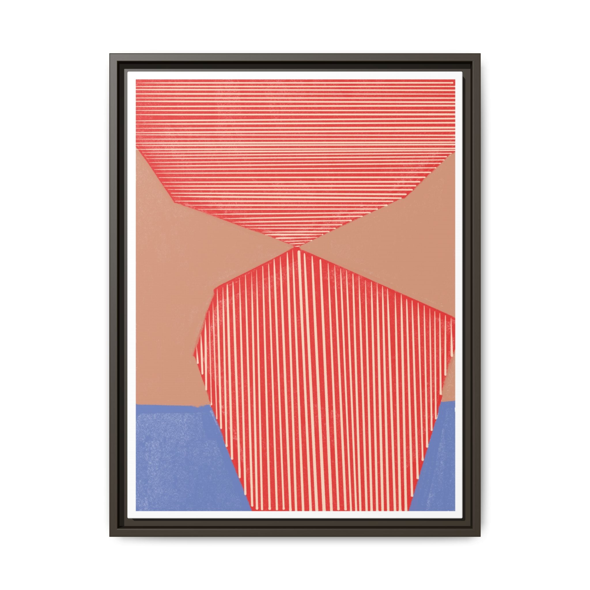 Crimson Axis Drift - Framed