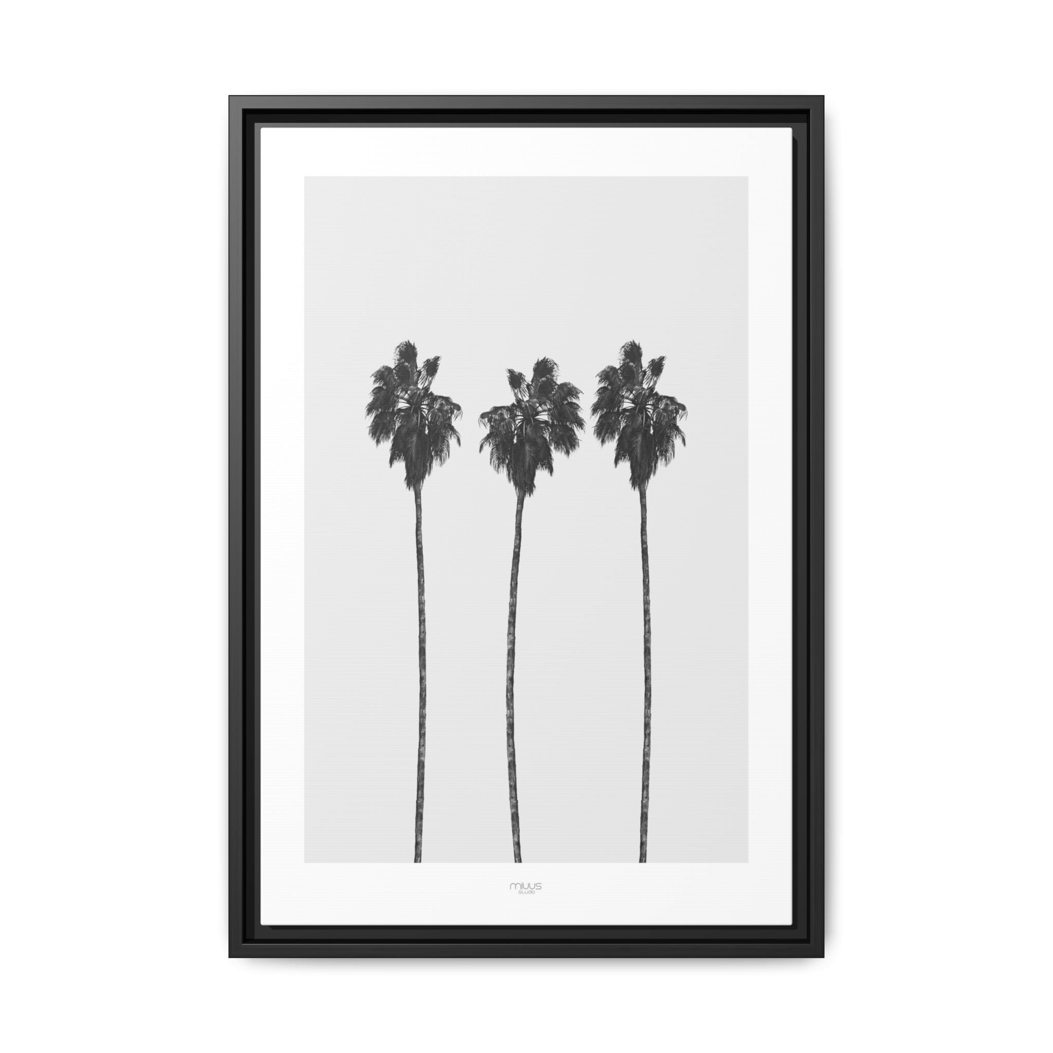 Silver Coast Palm Trio - Framed