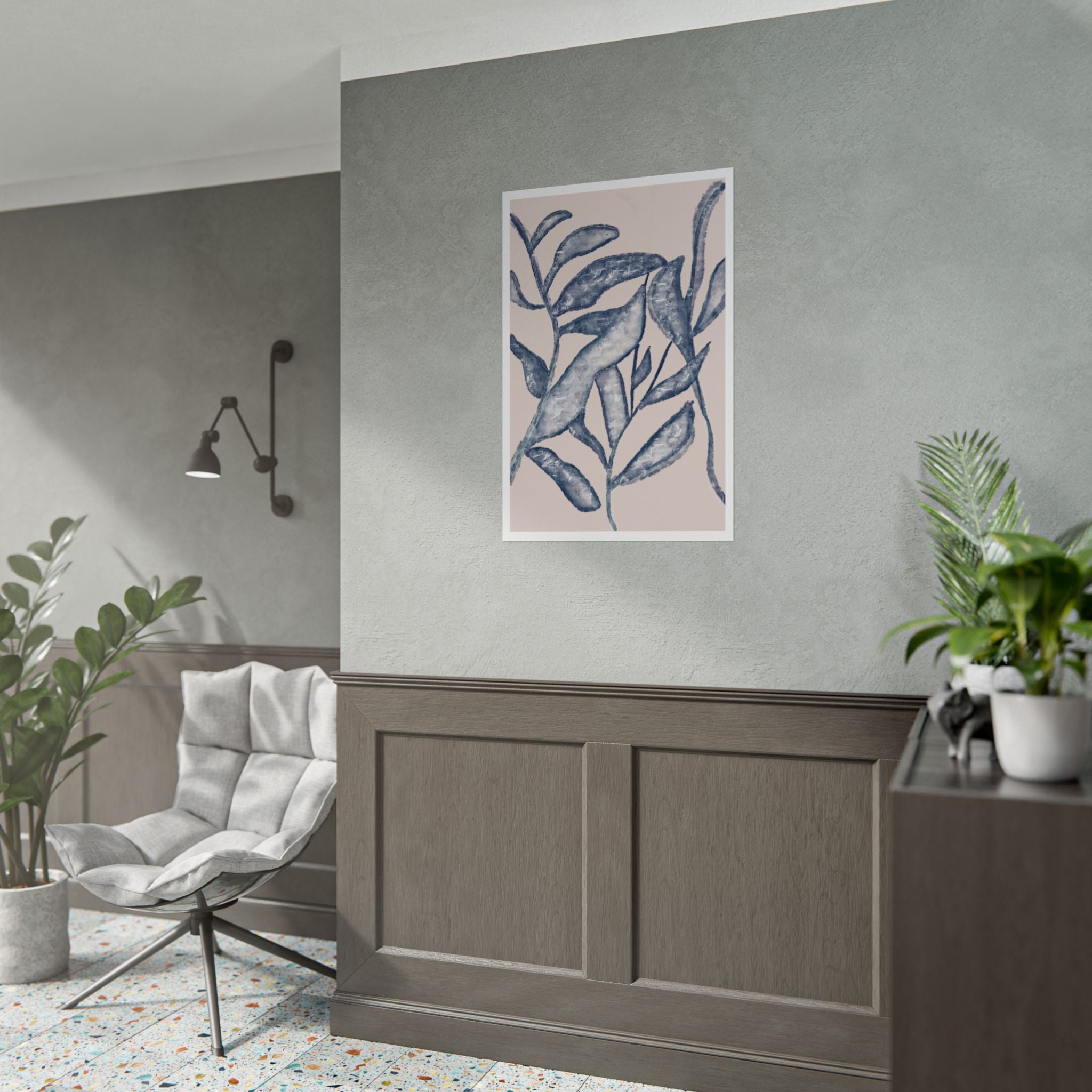 Moonlit Botanical Veil - Poster