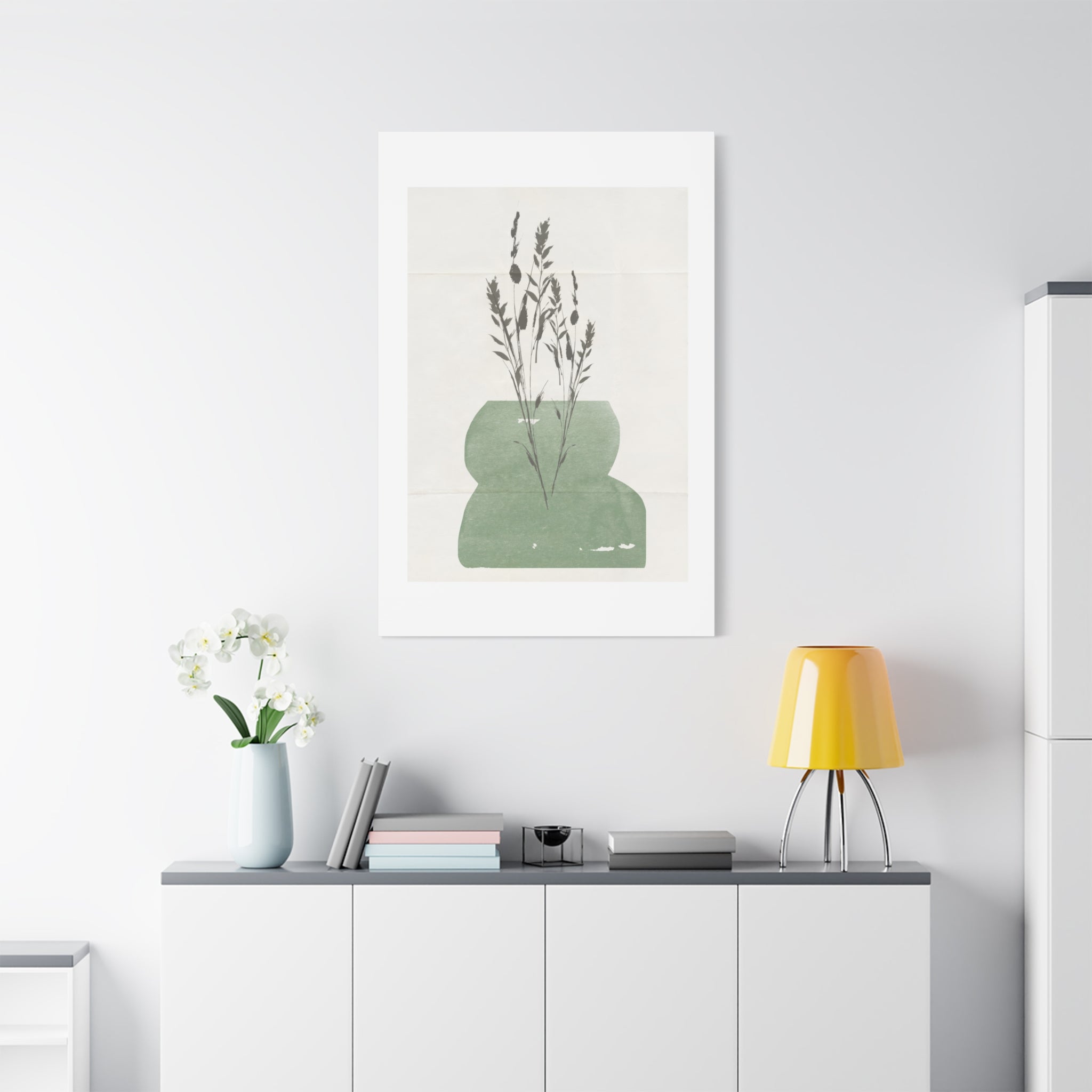 Sage Meadow Silhouette - Canvas