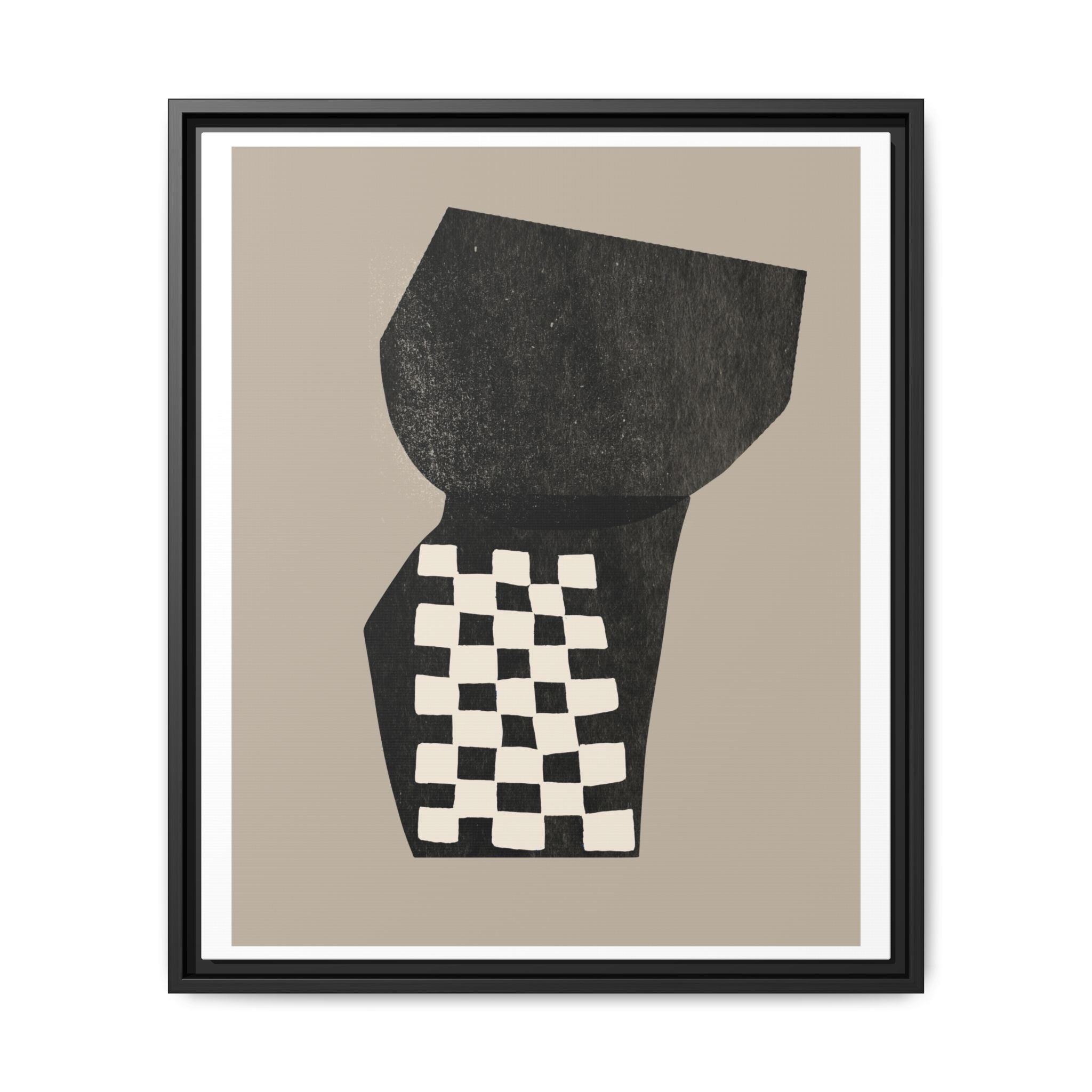 Noir Mosaic Form Balance - Framed