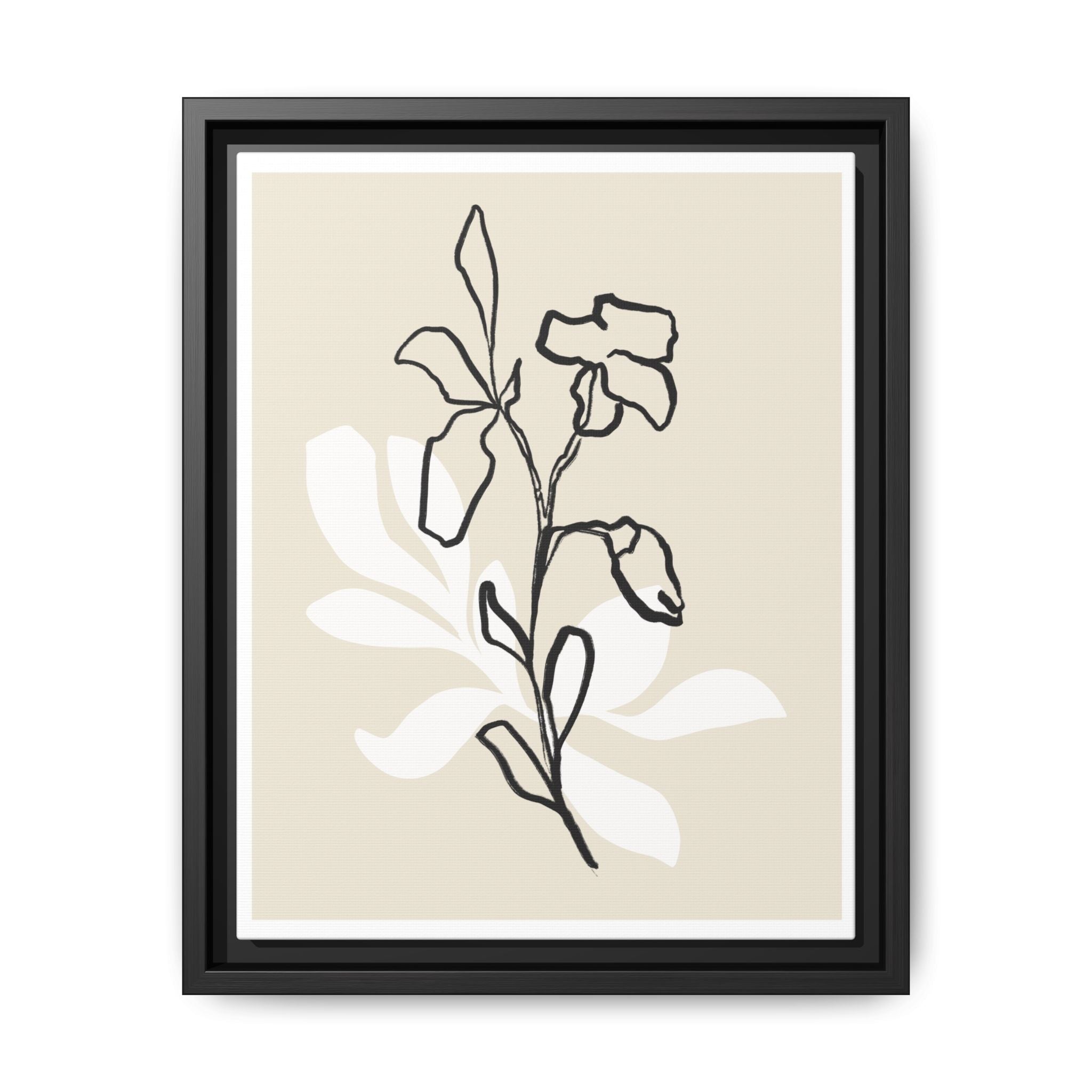 Ivory Bloom Whisper Lines - Framed