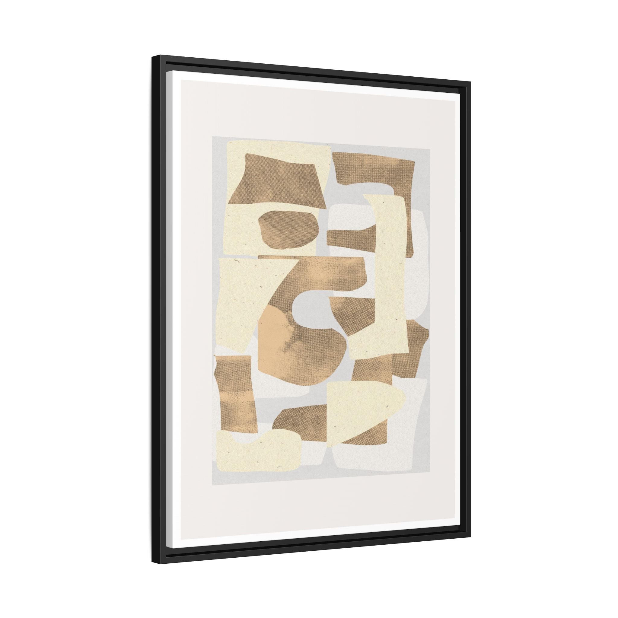 Sandstone Echo Collage Forms - Framed