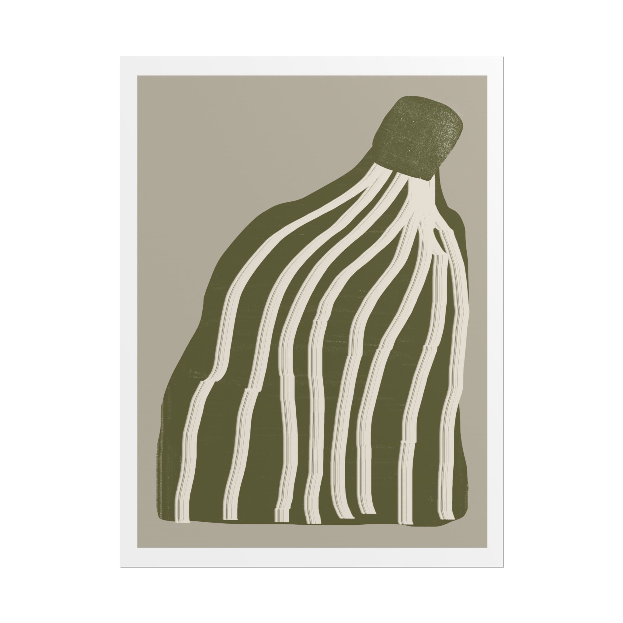 Olive Cascade Curves - Poster
